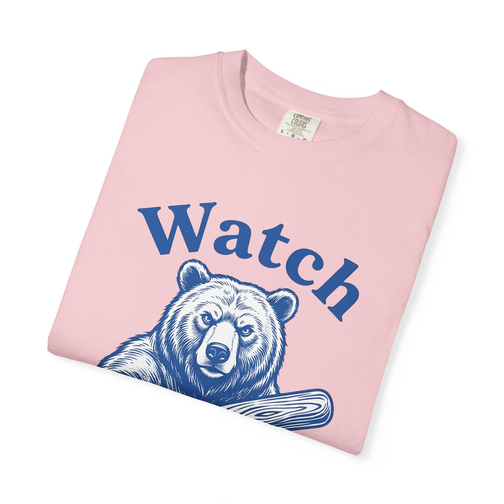 Bear Baseball Bat Shirt Sports Baseball Gift Women Vintage Tee Baseball Bat T-Shirt Athlete Fan Retro Tshirt Softball Graphic Hand Drawn