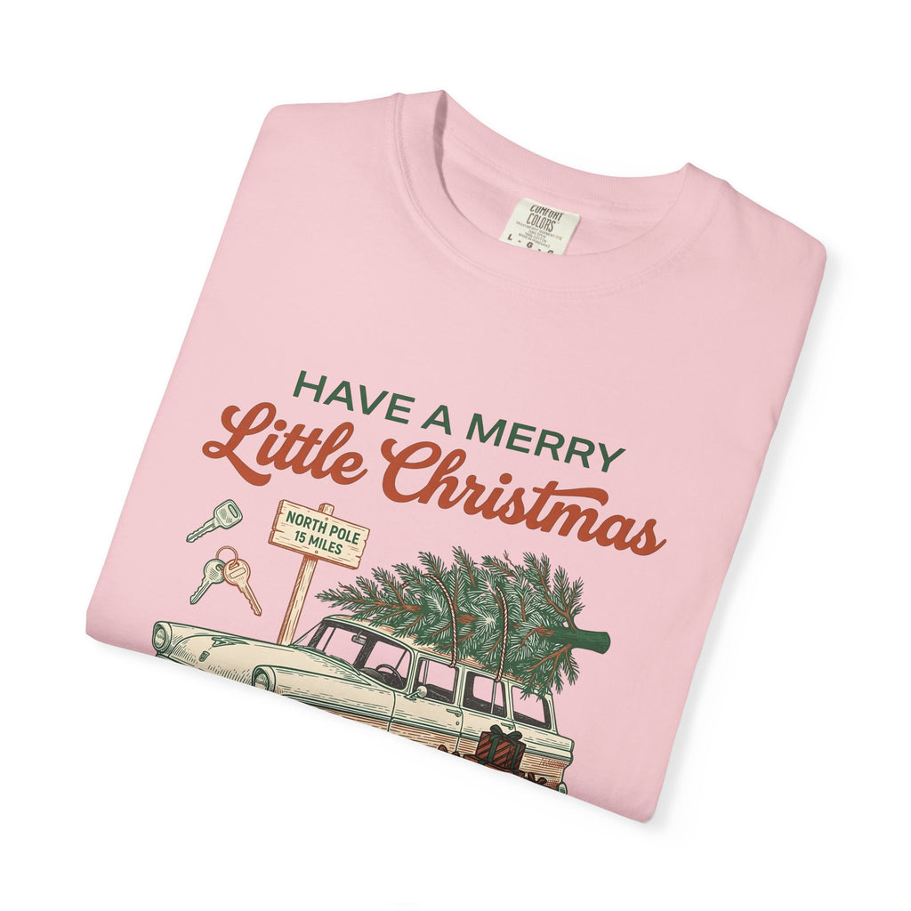 Vintage Car Shirt Christmas Holiday Gift Women Hand Drawn Tee Classic Car T-Shirt Christmas Fan Illustrated Tshirt Seasonal Graphic Retro