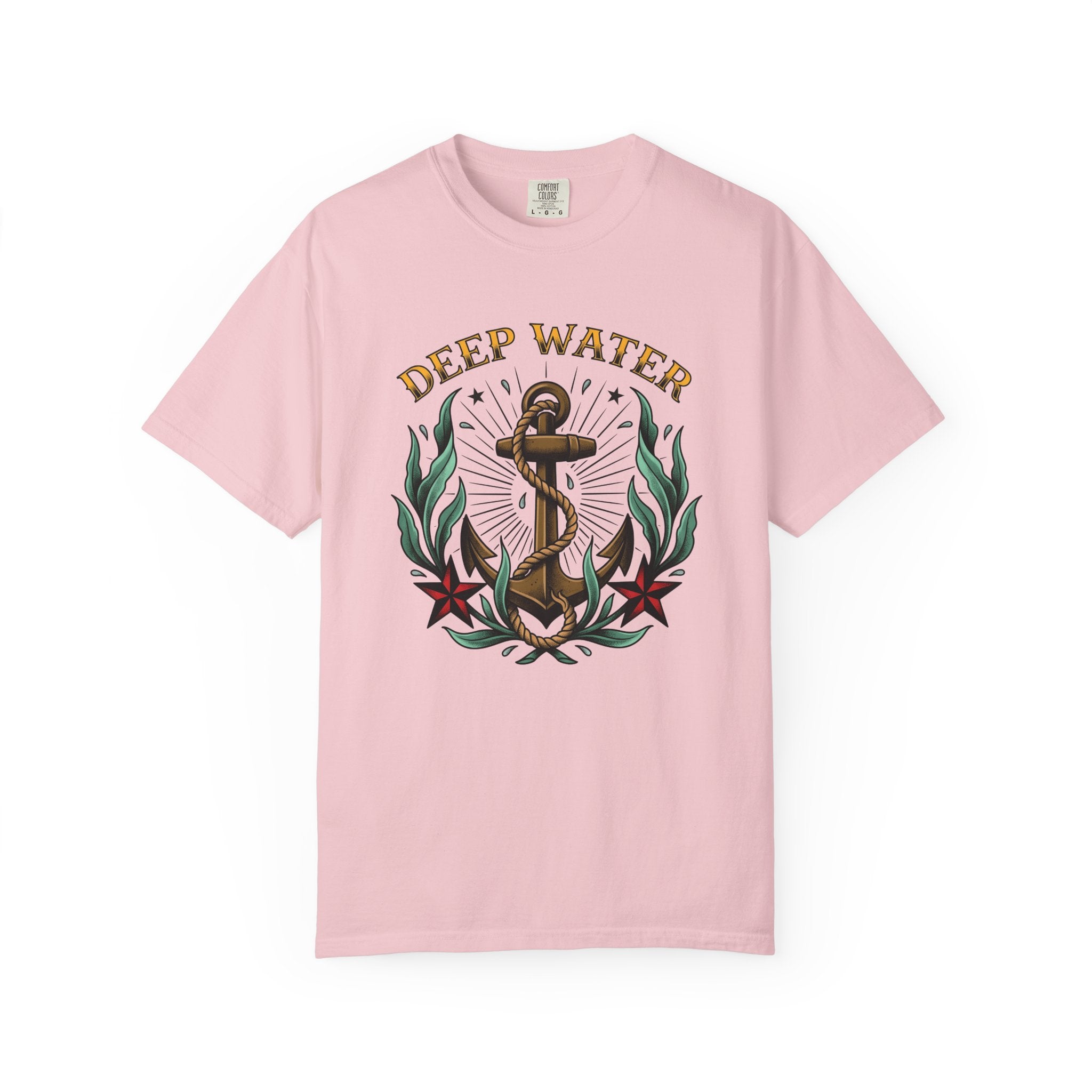 Anchor Bloom Shirt Boho Chic Sailing Gift Women Illustrative Tee Floral T-Shirt Bohemian Fan Hand Drawn Tshirt Nautical Graphic Sketch Line
