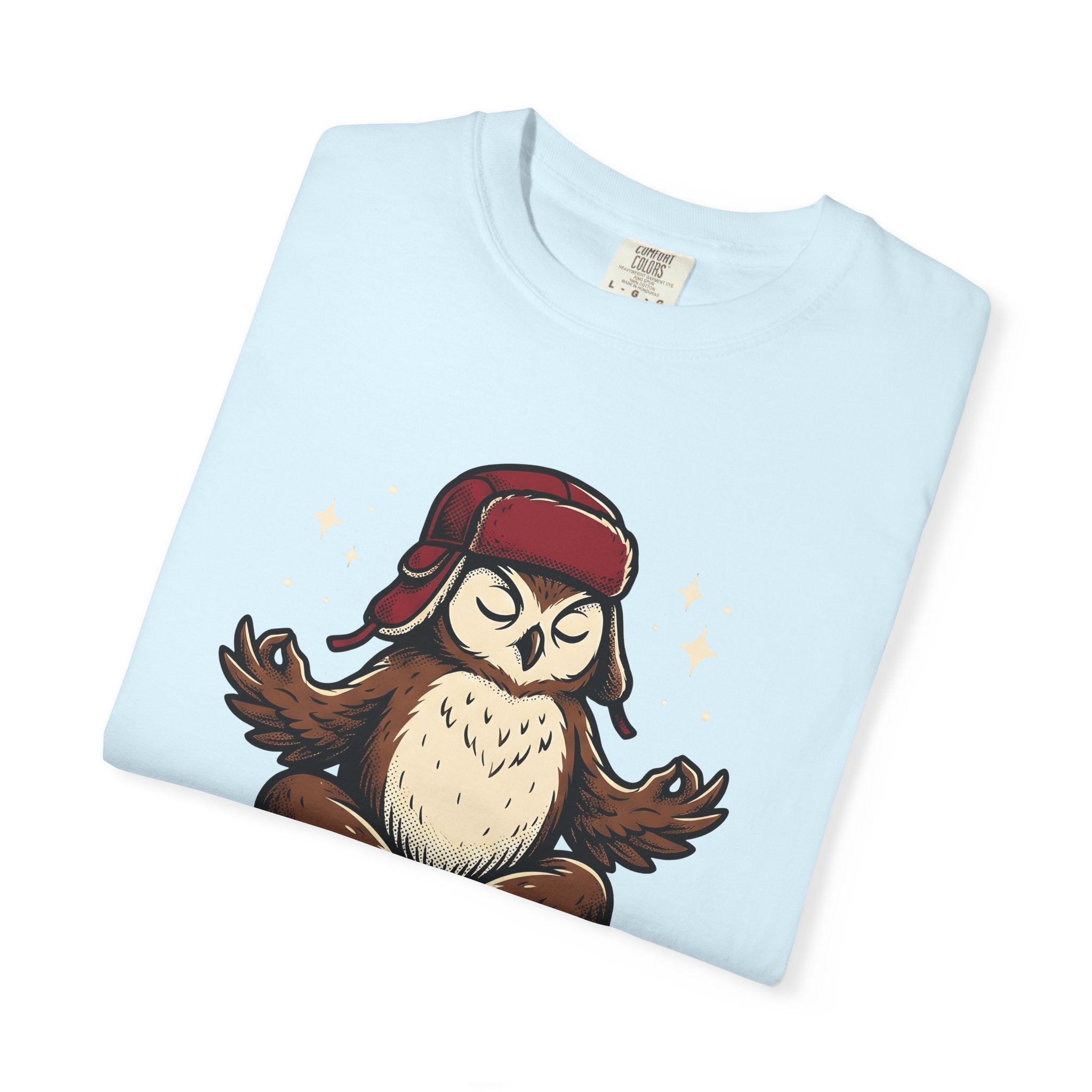 Zen Owl Shirt Yoga Relaxation Gift Women Hand Drawn Tee Owl T-Shirt Yoga Enthusiast Hoot Illustration Chill Graphic Sketch Beanie Tshirt