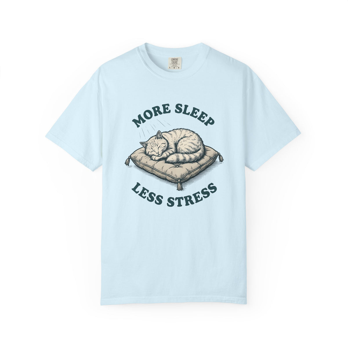 Sleeping Cat Shirt Cat Animal Unisex Gift Hand Drawn Tee Kitten T-Shirt Cat Fan