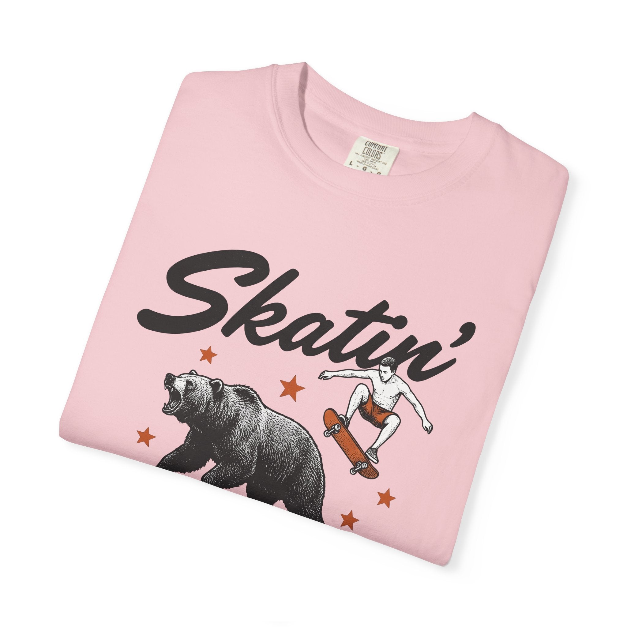 Skateboarding Bear Shirt America Skate Gift Women Sketch Tee Bear T-Shirt American Fan Illustrated Tshirt Skateboard Graphic Line Art