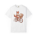 Fox Cycling Shirt Cute Nature Gift Women Anime Tee Fox T-Shirt Kawaii Fan Cartoon Tshirt Wildlife Graphic Sketch Furry Friends Tshirt