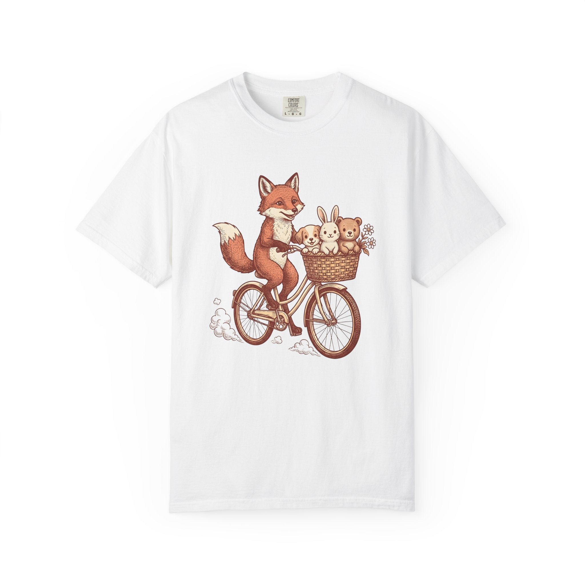 Fox Cycling Shirt Cute Nature Gift Women Anime Tee Fox T-Shirt Kawaii Fan Cartoon Tshirt Wildlife Graphic Sketch Furry Friends Tshirt