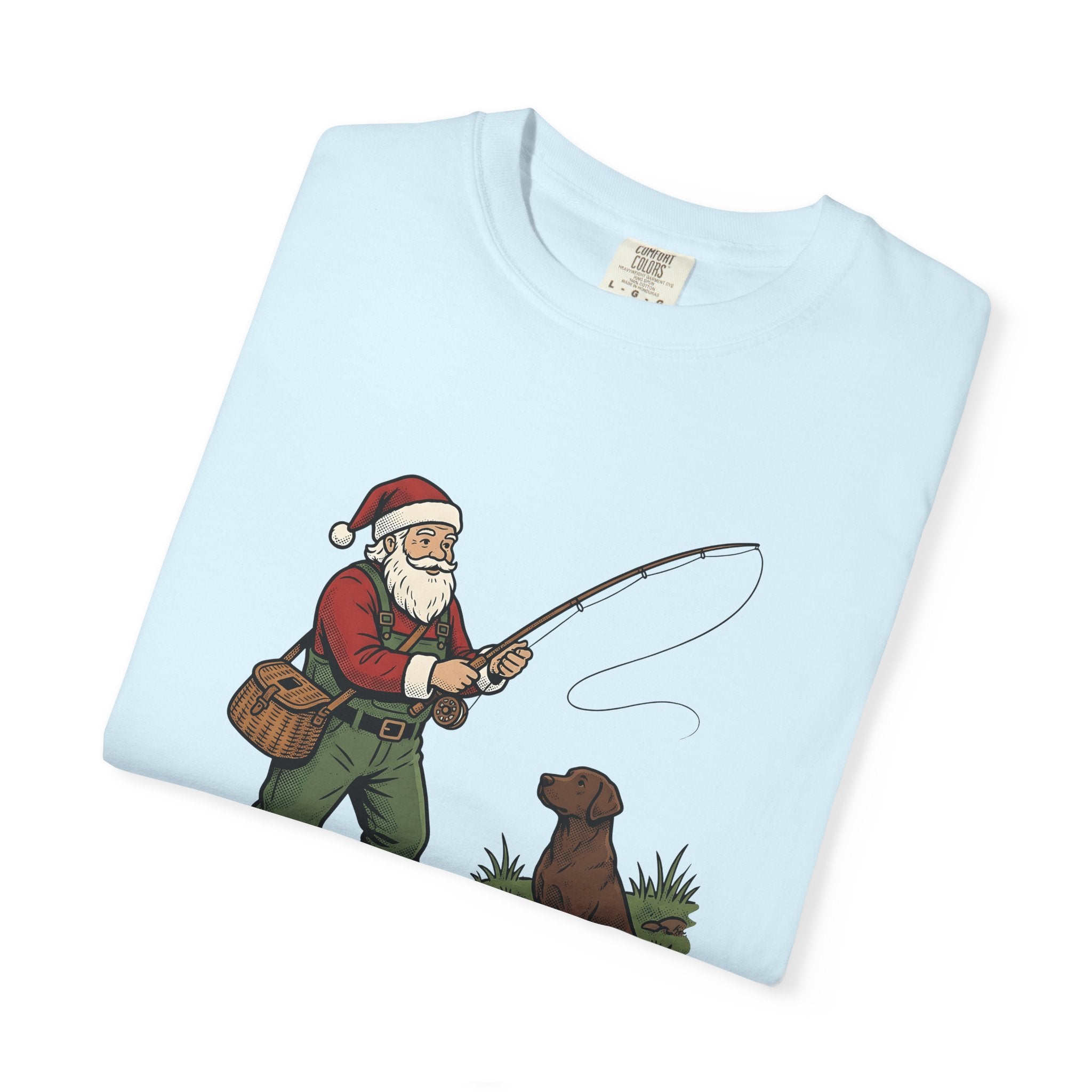 Holiday Fisherman Shirt Christmas Hobby Gift Women Sketch Tee Fisherman T-Shirt Christmas Fan Fisherman Tshirt Pastime Graphic Cartoon Pet