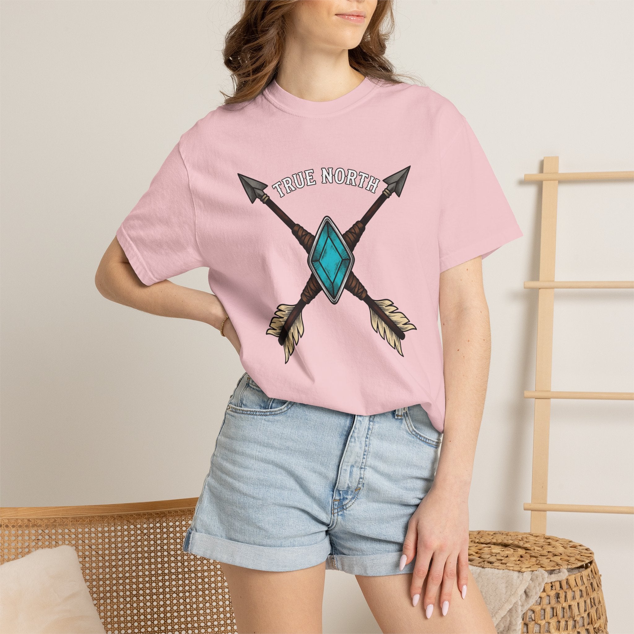 Crossed Arrows Shirt Boho Chic Exploration Gift Women Line Art Tee Arrow T-Shirt Bohemian Fan Illustrated Tshirt Travel Graphic Hand Drawn