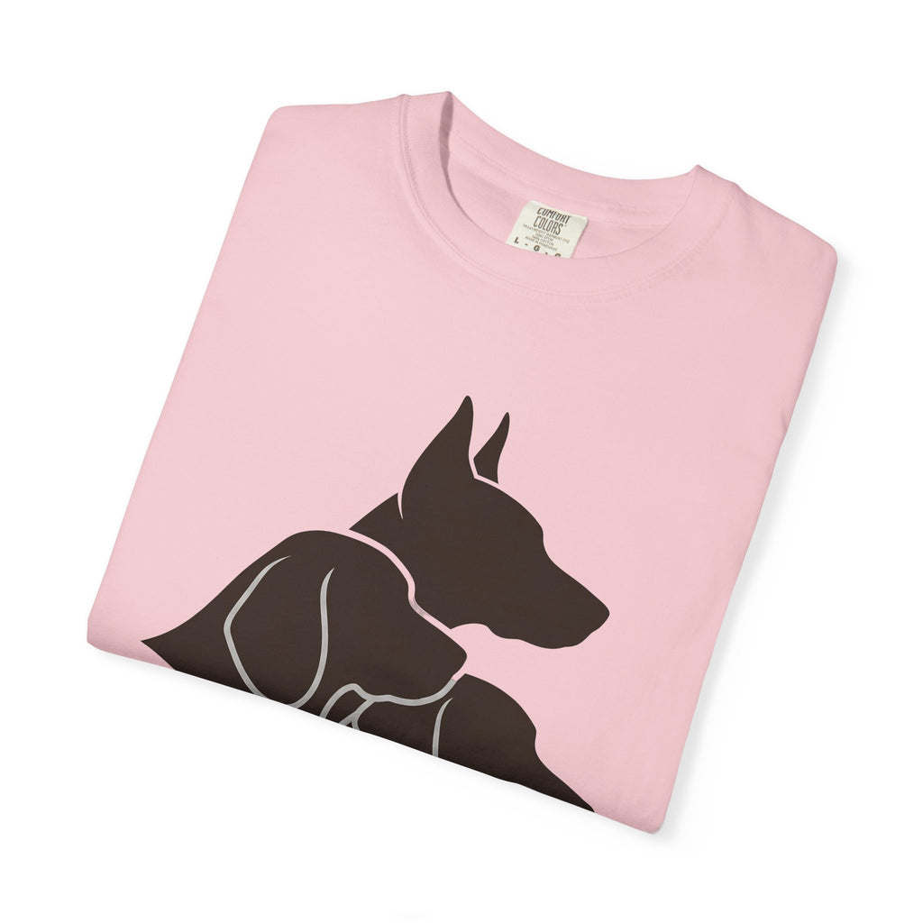 Puppy Silhouette Shirt Dog Creatures Gift Women Basic Tee Puppy T-Shirt Dog Fan Pup Tshirt Beast Graphic Modernistic Set Tshirt