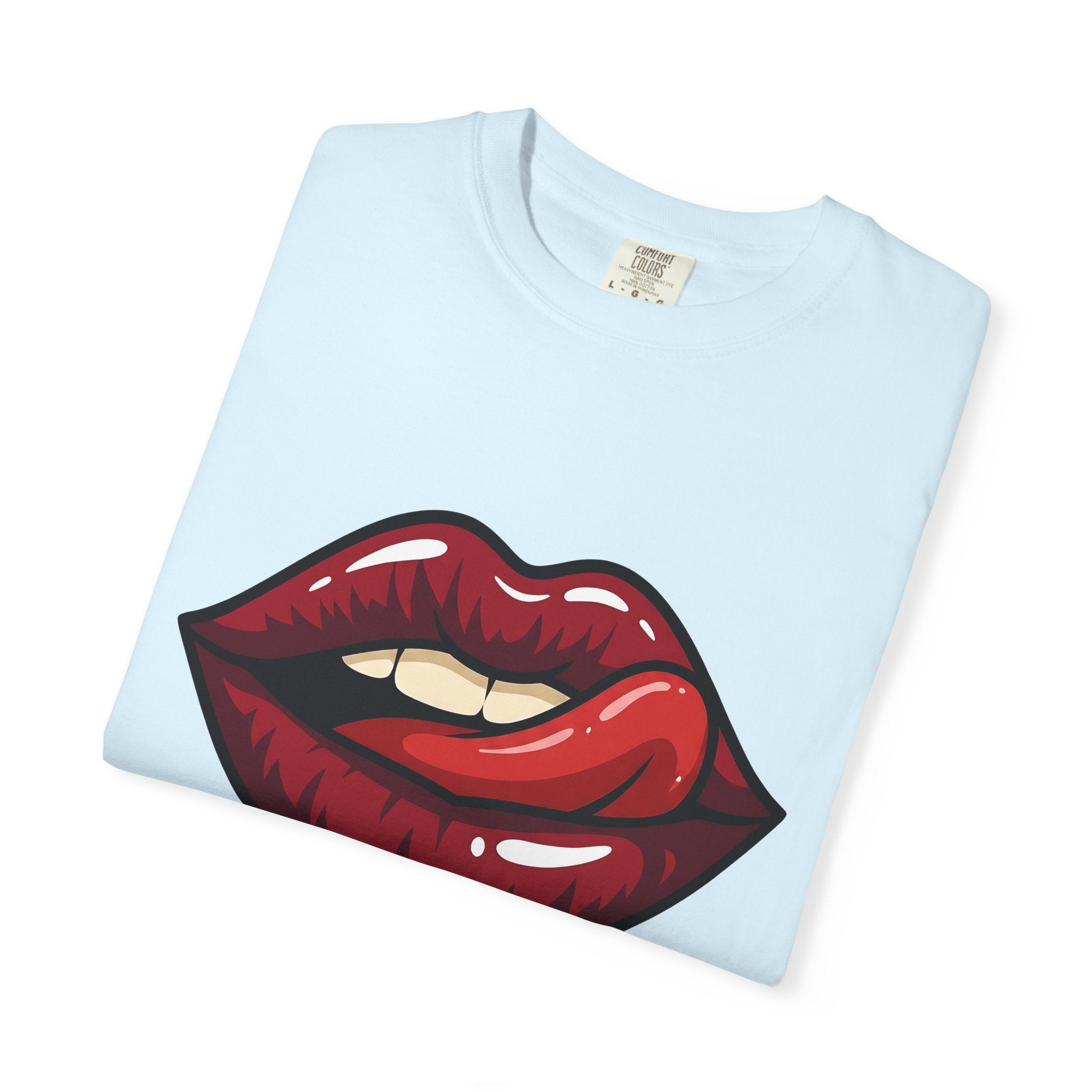 Red Lips Shirt St. Valentine's Day Love Gift Women Cartoon Tee Lipstick T-Shirt Valentine Fan Comic Tshirt Romance Graphic Illustration