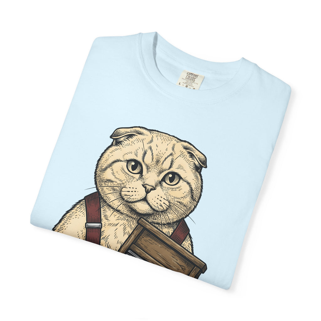 Scottish Fold Pussycat Shirt Cat Musical Items Gift Women Minimalist Tee Cat T-Shirt Cat Fan Simple Tshirt Music Graphic Outline Washboard