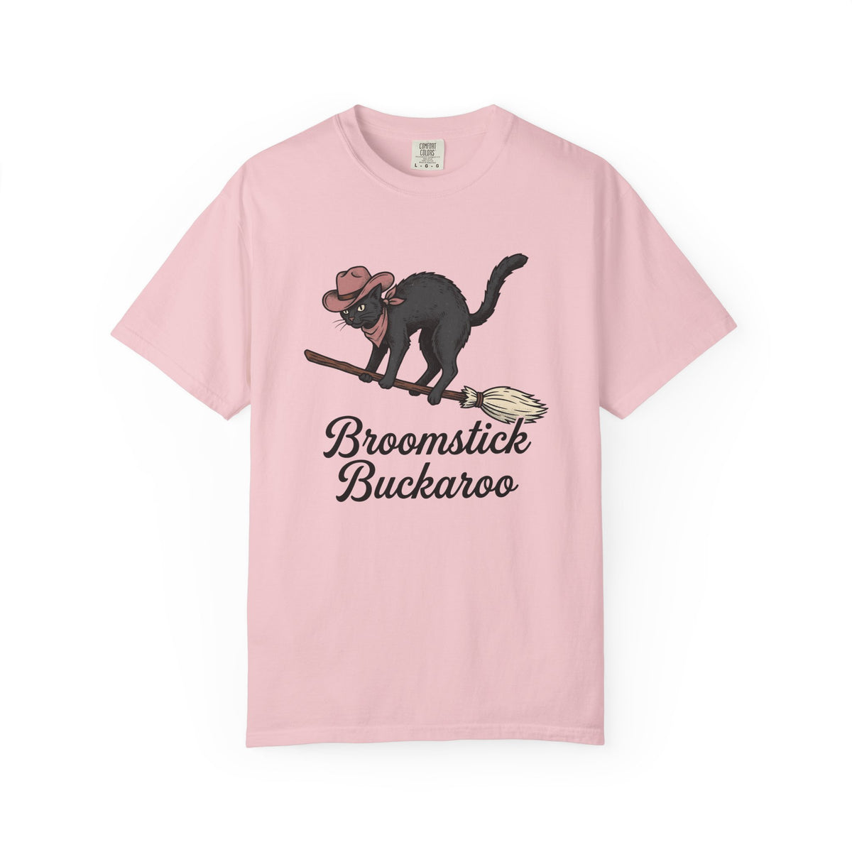 Ranch Cat Broom Shirt Halloween Feline Gift Women Classic Tee Broomstick T-Shirt Horror Fan Retro Tshirt Cat Graphic Outline Fedora Tshirt