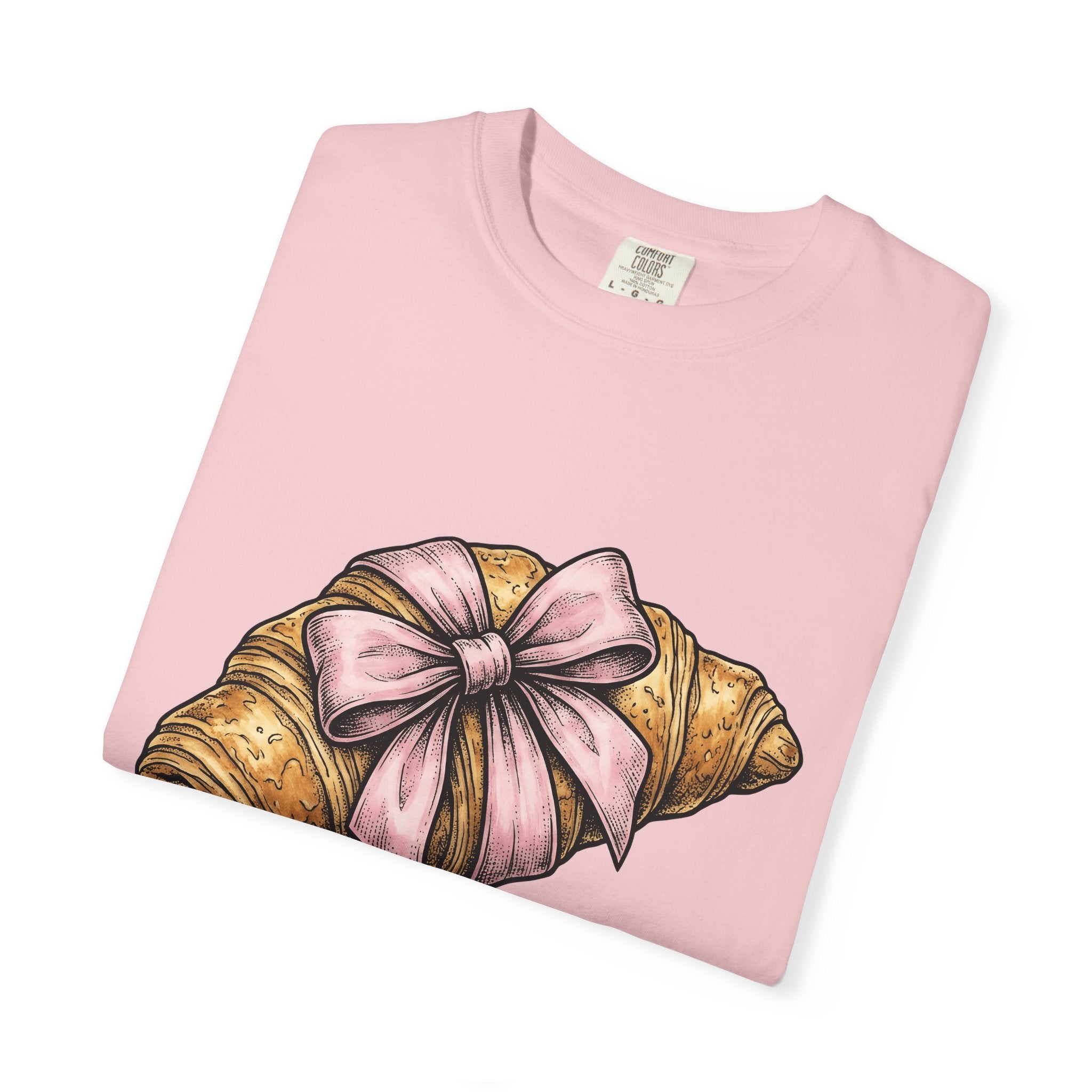 Croissant Shirt Desserts Confectionery Gift Women Line Art Tee Pastry T-Shirt Dessert Fan Minimalist Tshirt Sweet Illustration Cartoon