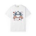 Patriotic Palms Shirt 4th Of July Event Gift Women Hand Drawn Tee American Palms T-Shirt Independence Day Enthusiast Illustrated Graphic