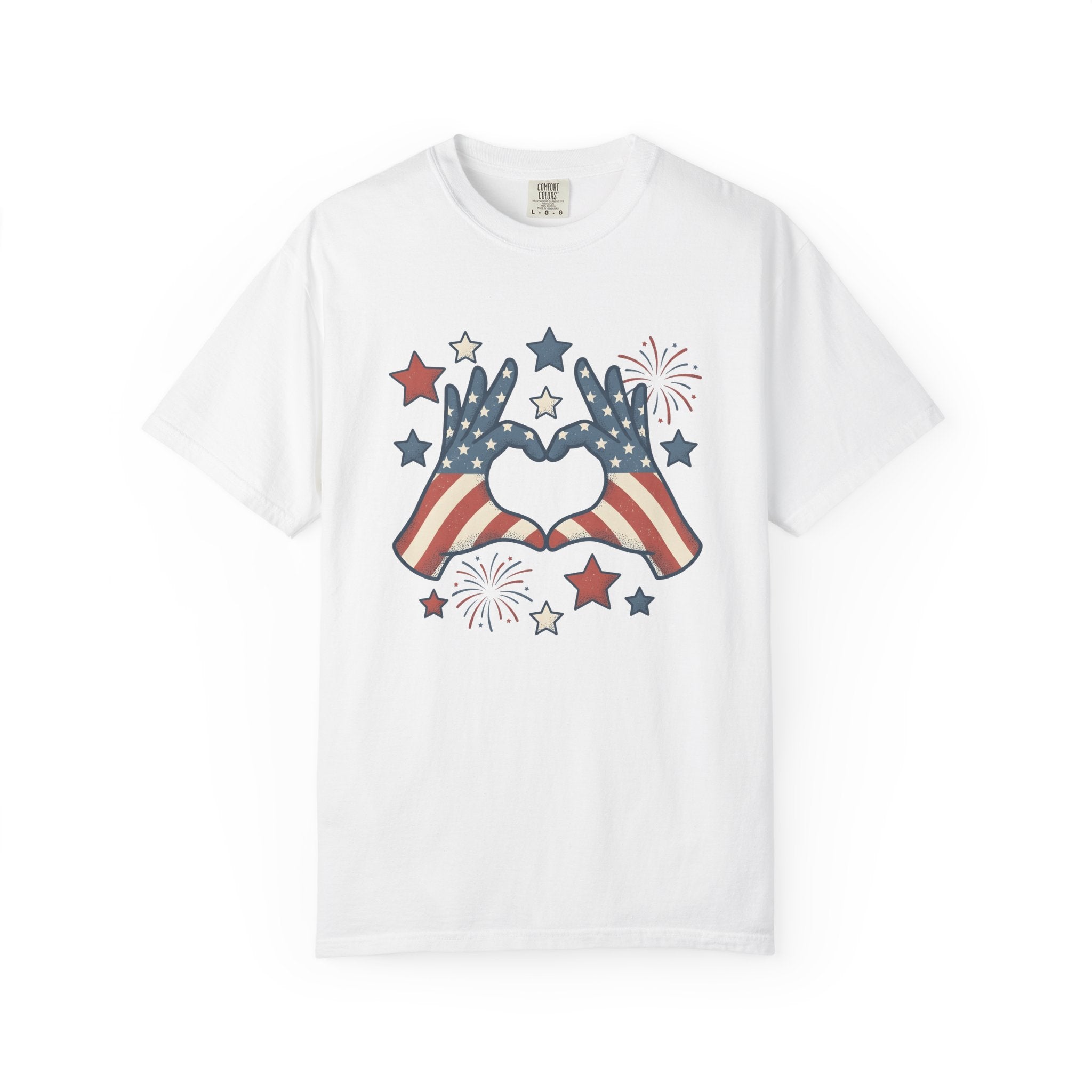 Patriotic Palms Shirt 4th Of July Event Gift Women Hand Drawn Tee American Palms T-Shirt Independence Day Enthusiast Illustrated Graphic