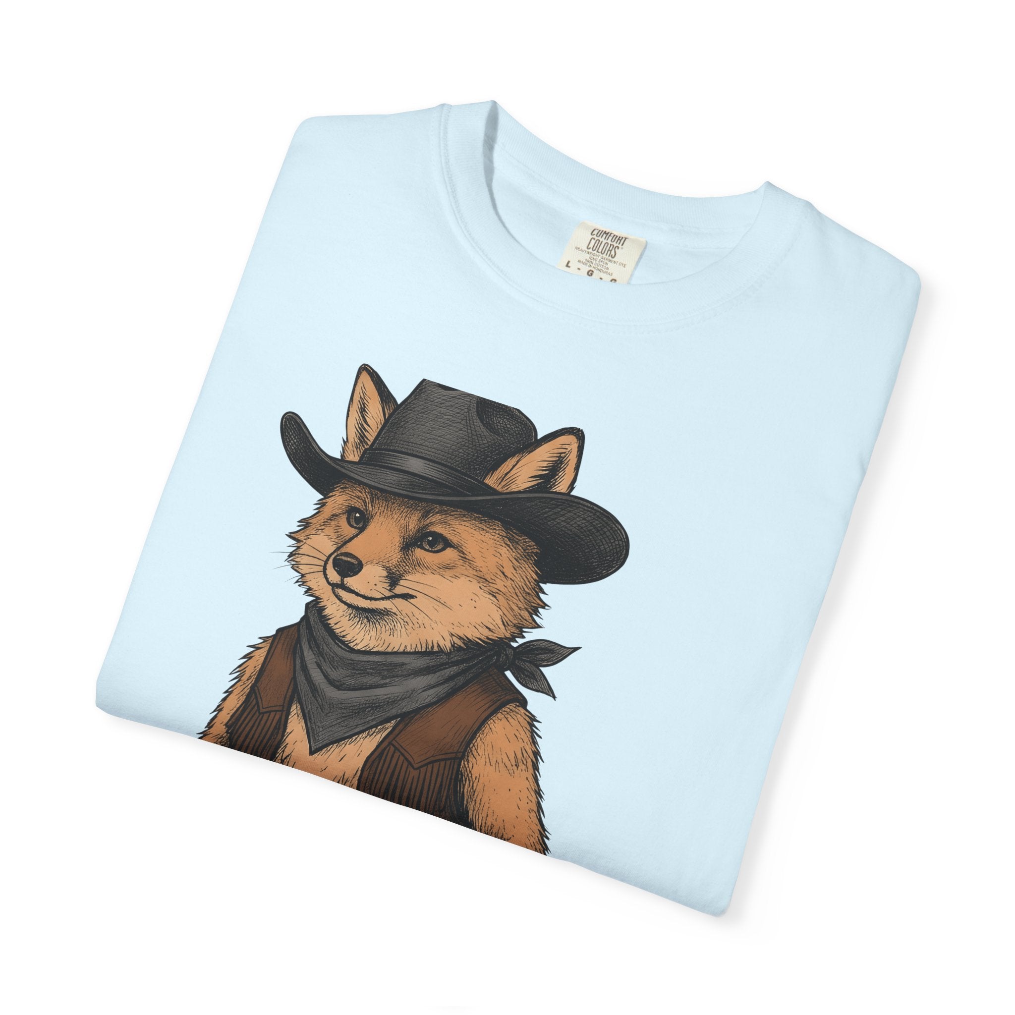 Prairie Fox Shirt Cowgirl Critters Gift Women Farmhouse Tee Fox T-Shirt Cowgirl Fan Rustic Tshirt Animal Graphic Outline Kerchief Tshirt