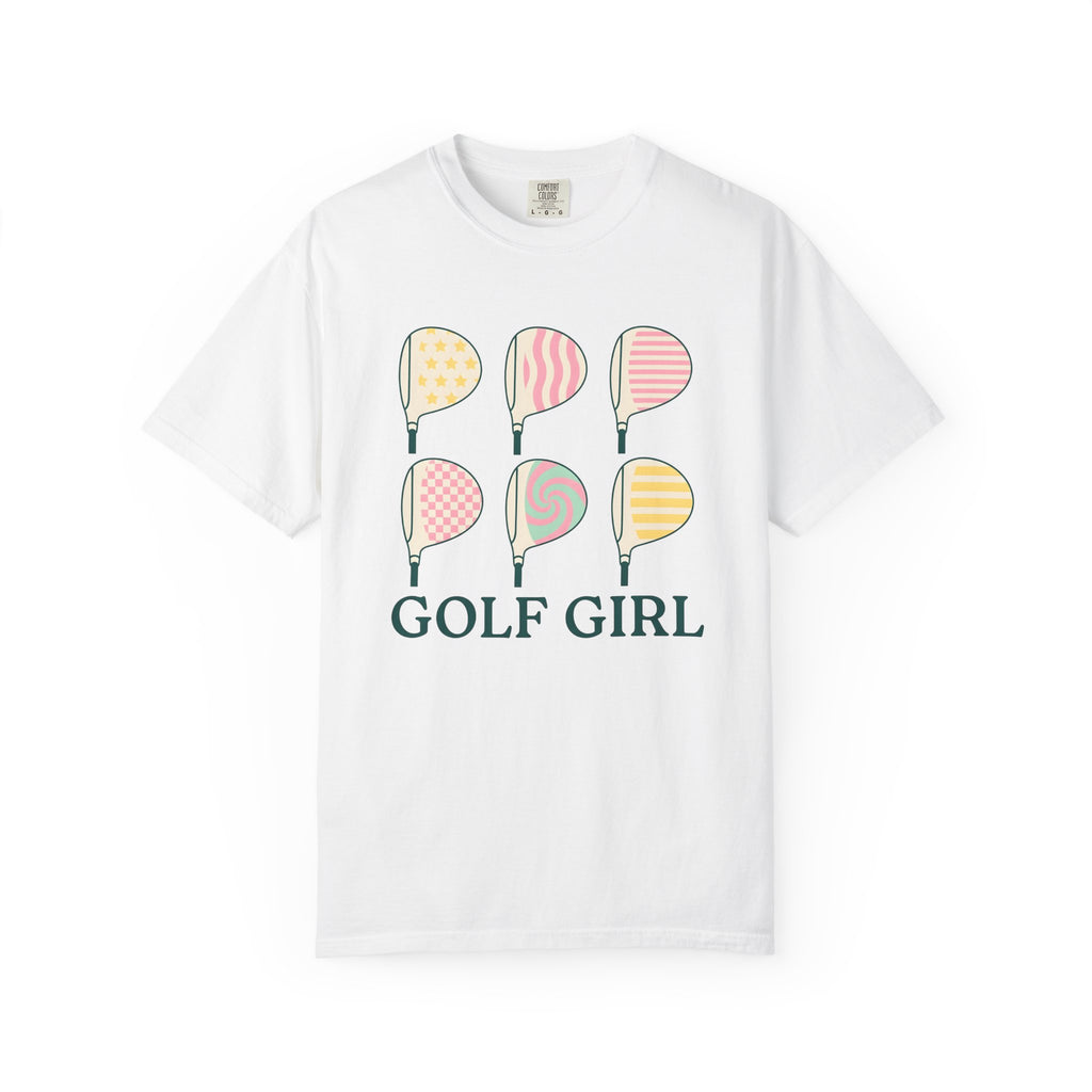 Golf Clubs Shirt Golf Fitness Gift Women Modern Tee Golf Clubs T-Shirt Golfer Enthusiast Contemporary Tshirt Workout Graphic Classic Light