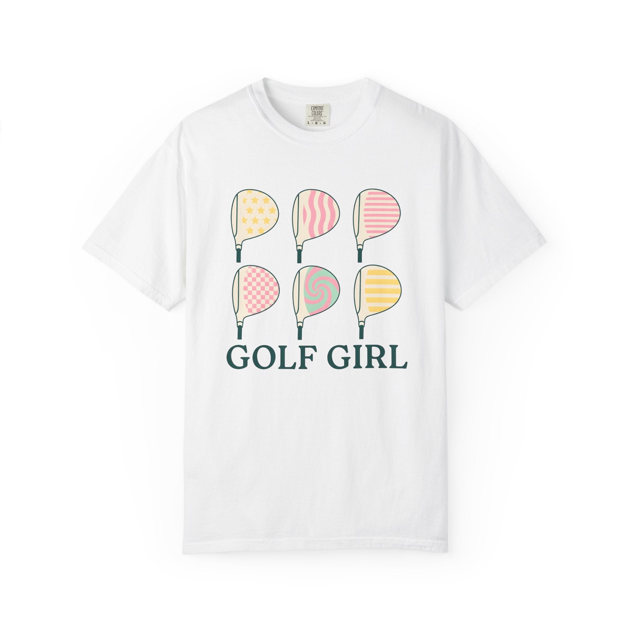 Golf Clubs Shirt Golf Fitness Gift Women Modern Tee Golf Clubs T-Shirt Golfer Enthusiast Contemporary Tshirt Workout Graphic Classic Light