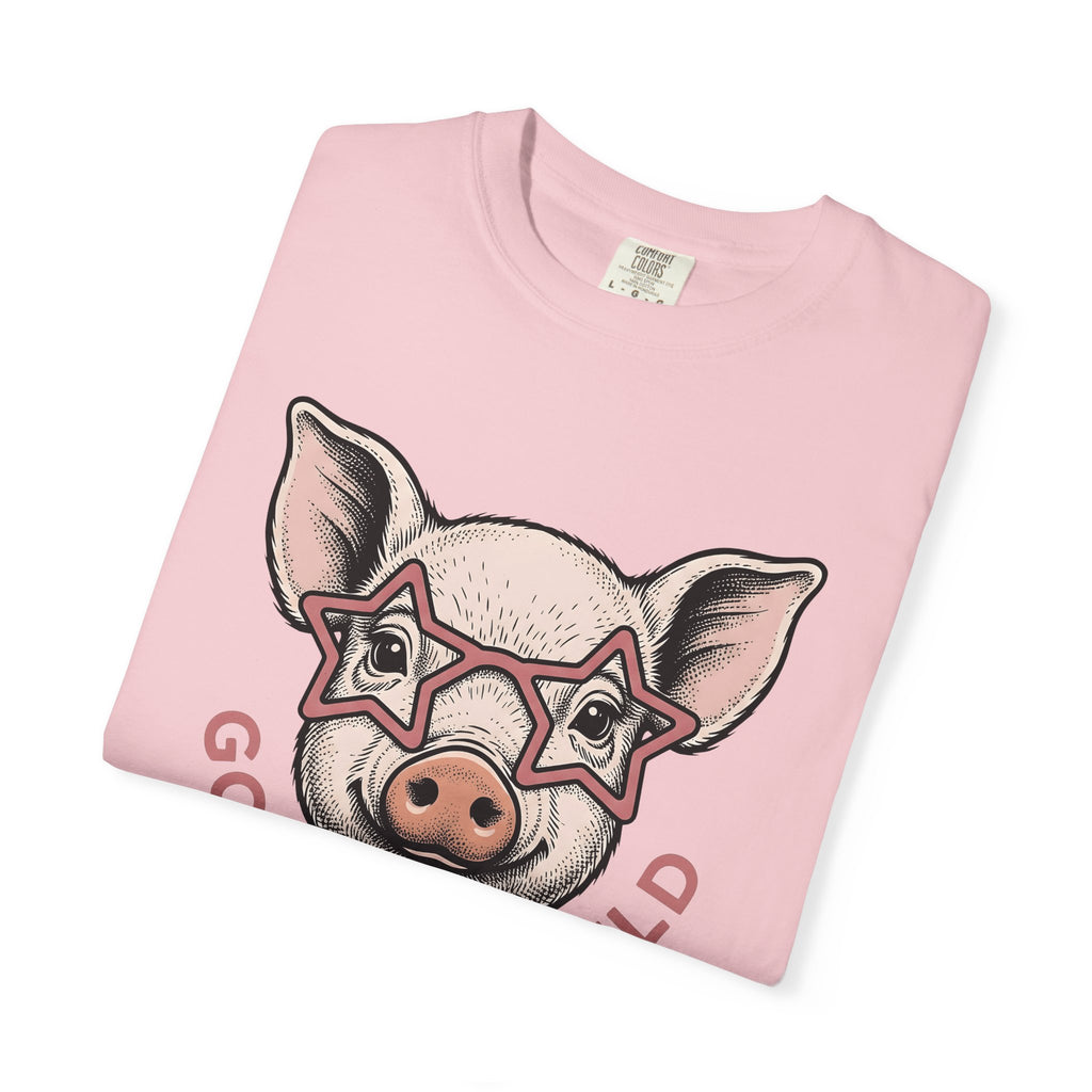 Pig Face Shirt Cowgirl Farm Gift Women Hand Drawn Tee Swine T-Shirt Rodeo Fan Illustrated Tshirt Farmhouse Graphic Vintage Star Glasses