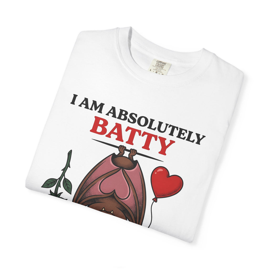 Bat Love Shirt Valentine Wildlife Gift Women Comic Tee Chiropteran T-Shirt Valentine Fan Cartoon Tshirt Animal Graphic Retro Flower Tshirt