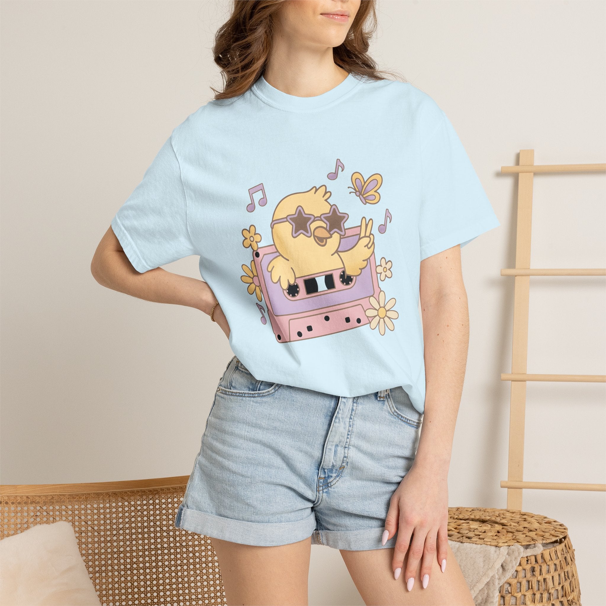 Baby Chick Tape Shirt Easter Nature Gift Women Sweet Tee Chick Tape T-Shirt Easter Fan Hatching Graphic Old School Bloom Tshirt