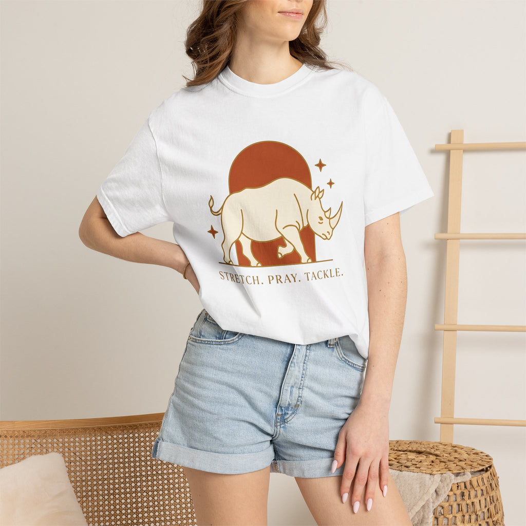 Rhino Art Shirt Sports Training Gift Women Plain Tee Rhinoceros T-Shirt Athlete Enthusiast Simple Tshirt Workout Graphic Old School Star