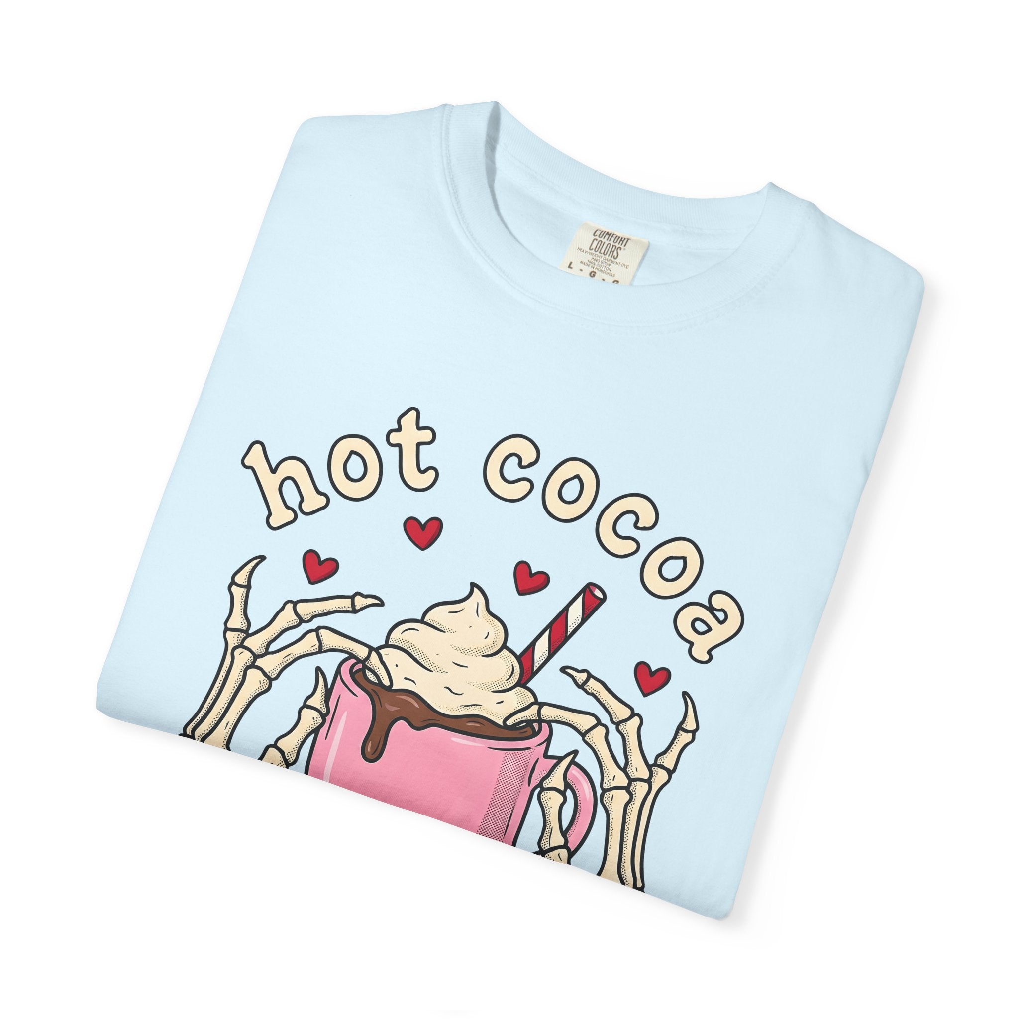 Chocolate Mug Shirt Desserts Macabre Gift Women Hand Drawn Tee Hot Chocolate T-Shirt Sweets Fan Illustrated Tshirt Dark Graphic Sketch Bone