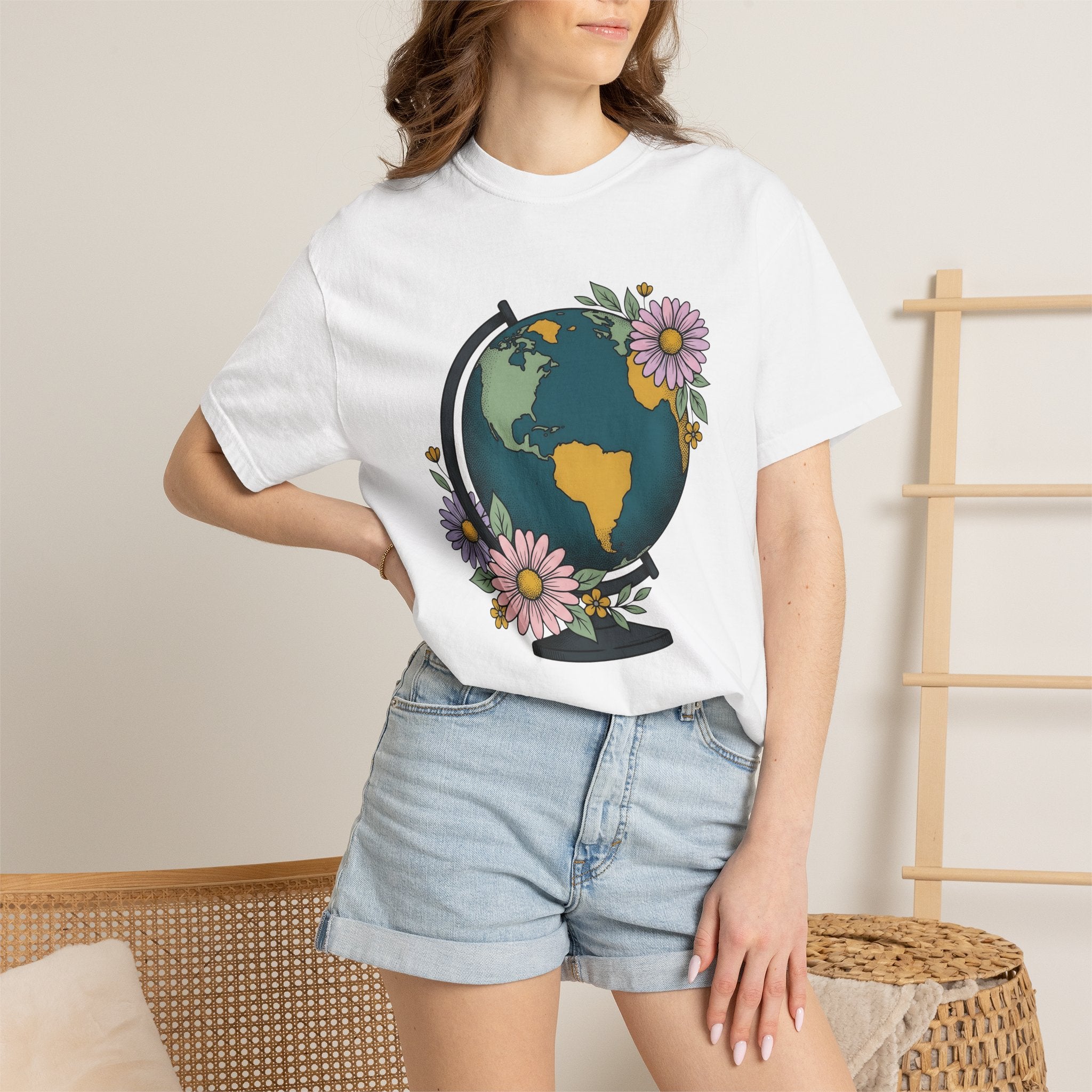 Earth Blooms Shirt Teacher Adventure Gift Women Folk Tee Floral T-Shirt Educator Enthusiast Bohemian Tshirt Explorer Graphic Rustic