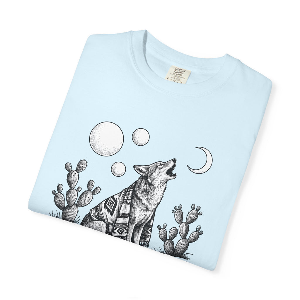 Coyote Graphic Shirt Boho Animal Gift Women Boho Tee Wolf T-Shirt Bohemian Fan Hippie Tshirt Wildlife Graphic Vintage Cactus Tshirt