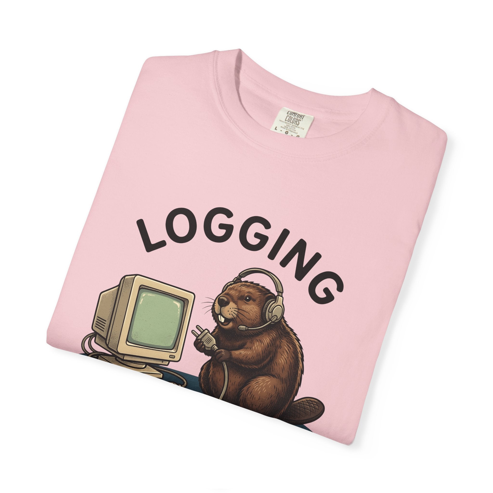 Woodchuck Desktop Shirt Funny Critter Gift Women Doodle Tee Groundhog T-Shirt Humor Fan Cartoon Tshirt Animal Graphic Old School Mic Headset
