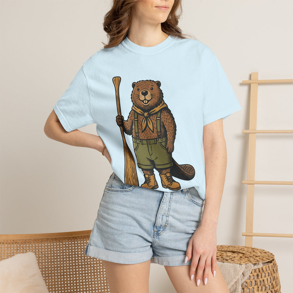 Beaver Rv Shirt Animals Hiking Gift Women Antique Tee Camper T-Shirt Wildlife Fan Vintage Tshirt Trekker Graphic Doodle Kayak Paddle Tshirt