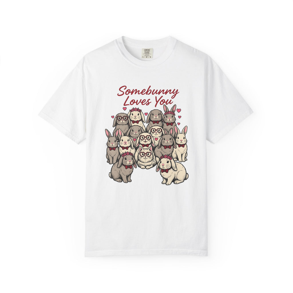 Bunny Group Shirt St. Valentine's Day Animals Gift Women Cute Tee Rabbits T-Shirt Valentine Fan Cute Tshirt Creature Graphic Hand Drawn