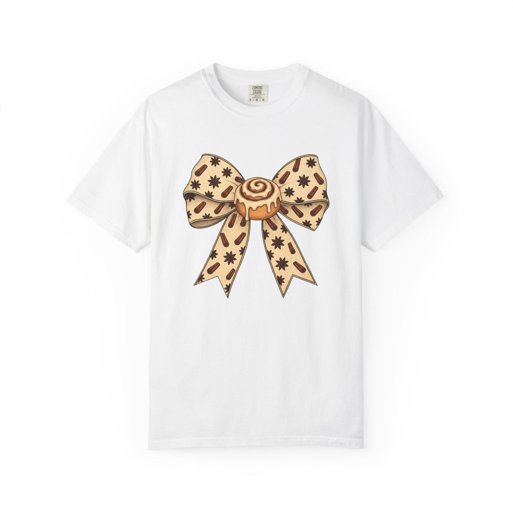 Cinnamon Twist Bow Shirt Desserts Food Gift Women Cheerful Tee Cinnamon Roll T-Shirt Pastry Fan Sweet Tshirt Foodie Graphic Sketch Spice