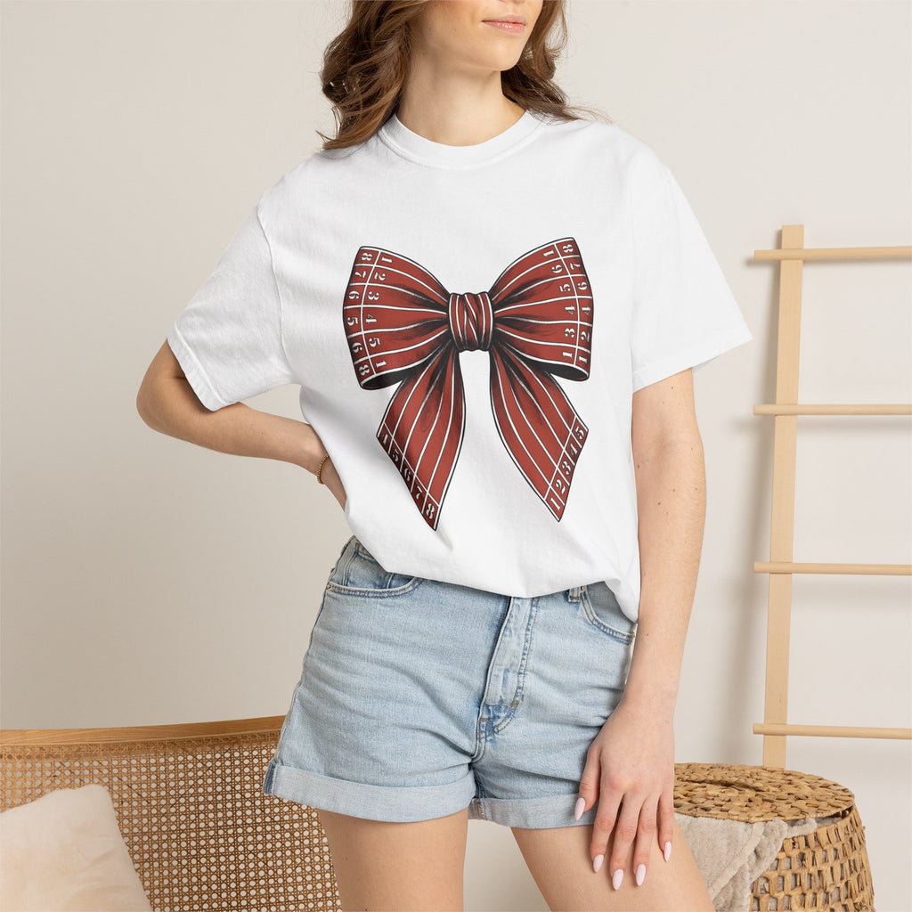 Bow Illustration Shirt Moms Education Gift Women Sketch Tee Bow T-Shirt Motherhood Enthusiast Drawing Illustration Graphic Retro Digits