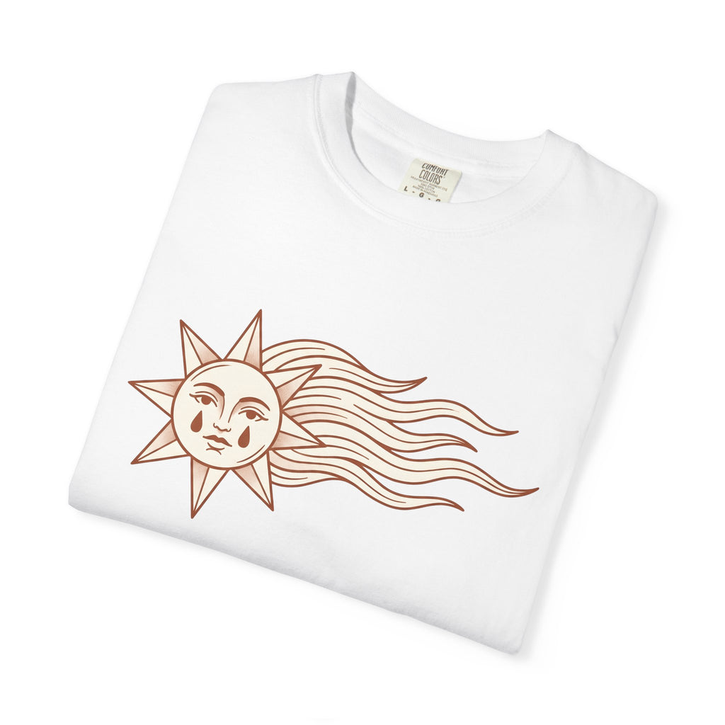 Sun Face Shirt Celestial Zodiac Gift Women Bohemian Tee Sun T-Shirt Galaxy Enthusiast Hippie Tshirt Astrology Graphic Retro Stars Tshirt