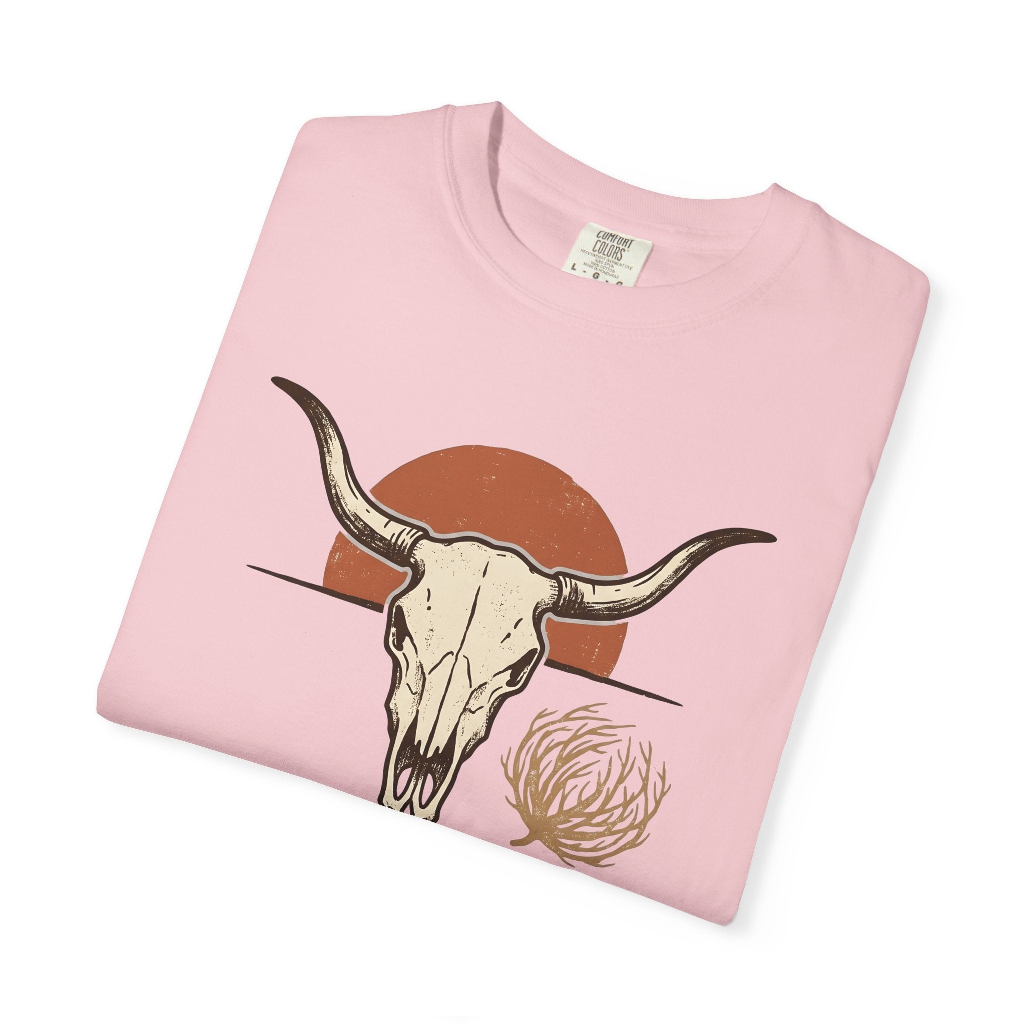 Steer Skull Shirt Cowgirl Country Gift Women Farmhouse Tee Bull Skull T-Shirt Rodeo Fan Rustic Graphic Tshirt Old-Fashioned Prairie Plant