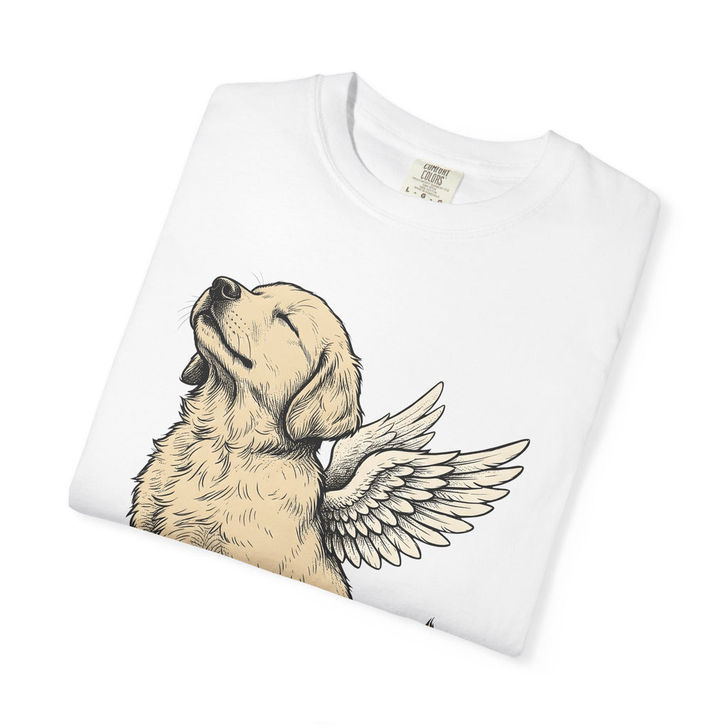 Angel Dog Shirt Dog Angel Gift Women Hand Drawn Tee Puppy T-Shirt Dog Fan Canine Tshirt Spiritual Graphic Vintage Wings Tshirt