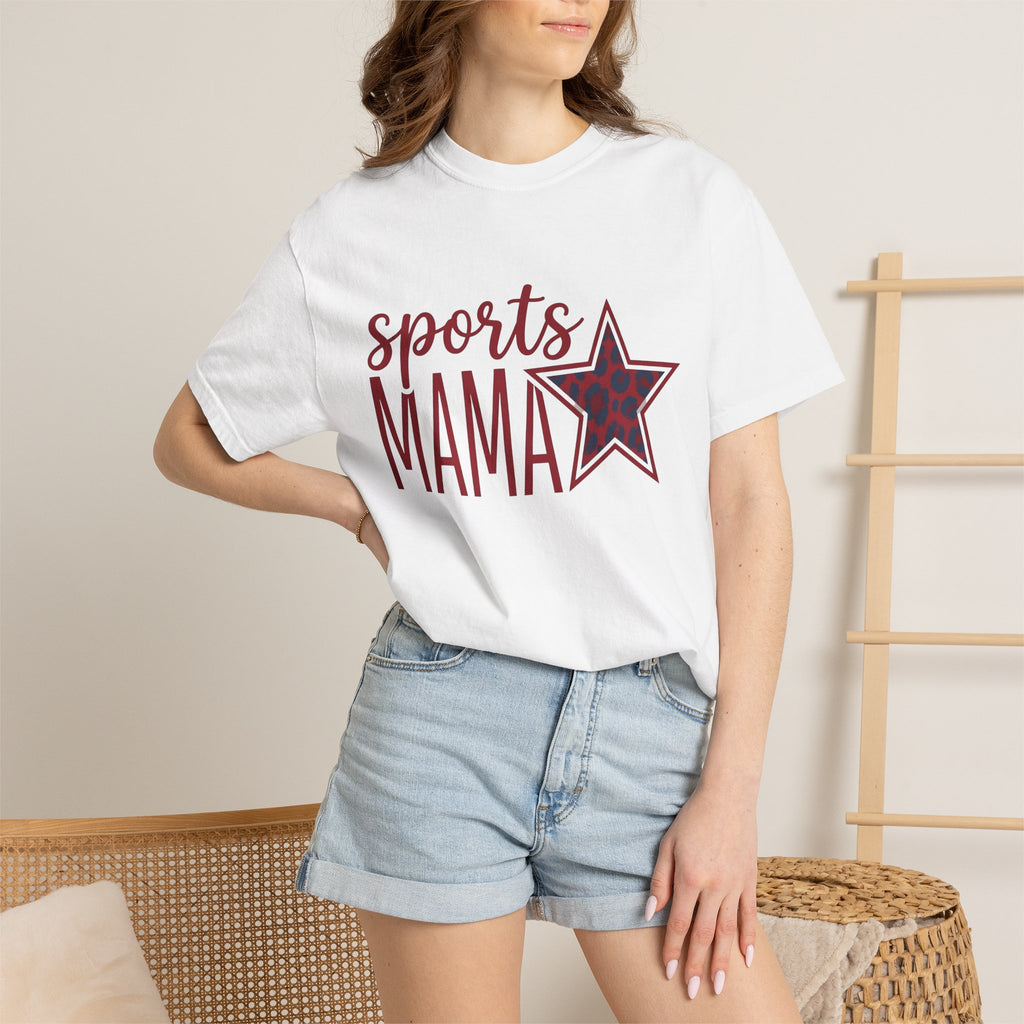 Leopard Print Star Shirt Mom Sports Gift Women Bold Tee Star Print T-Shirt Mom Fan Graphic Design Illustration Retro Animal Print Tshirt