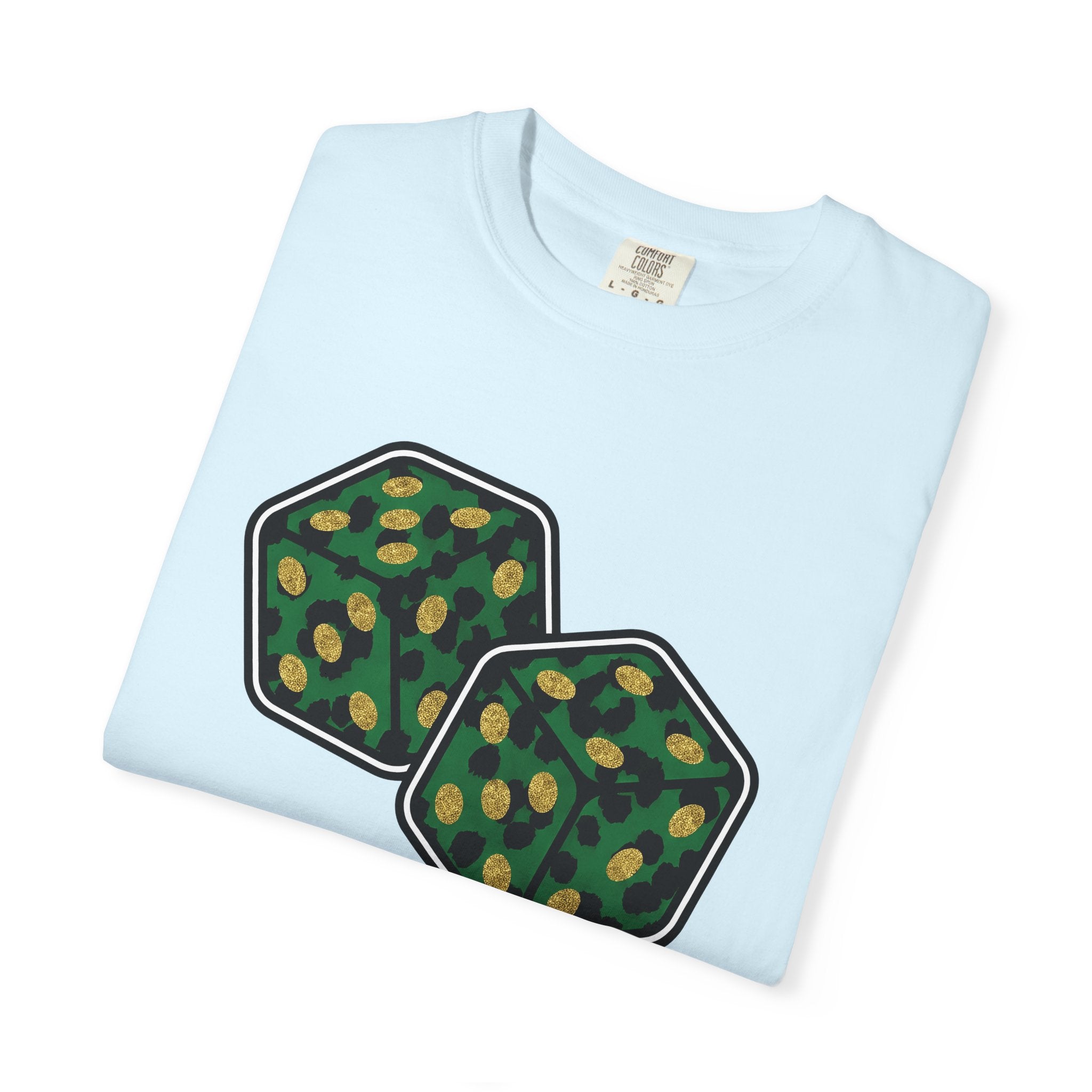 Lucky Dice Shirt St Patrick's Day Odds Gift Women Line Art Tee Dice T-Shirt Luck Fan Doodle Tshirt Probability Graphic Sketch Shiny Coins