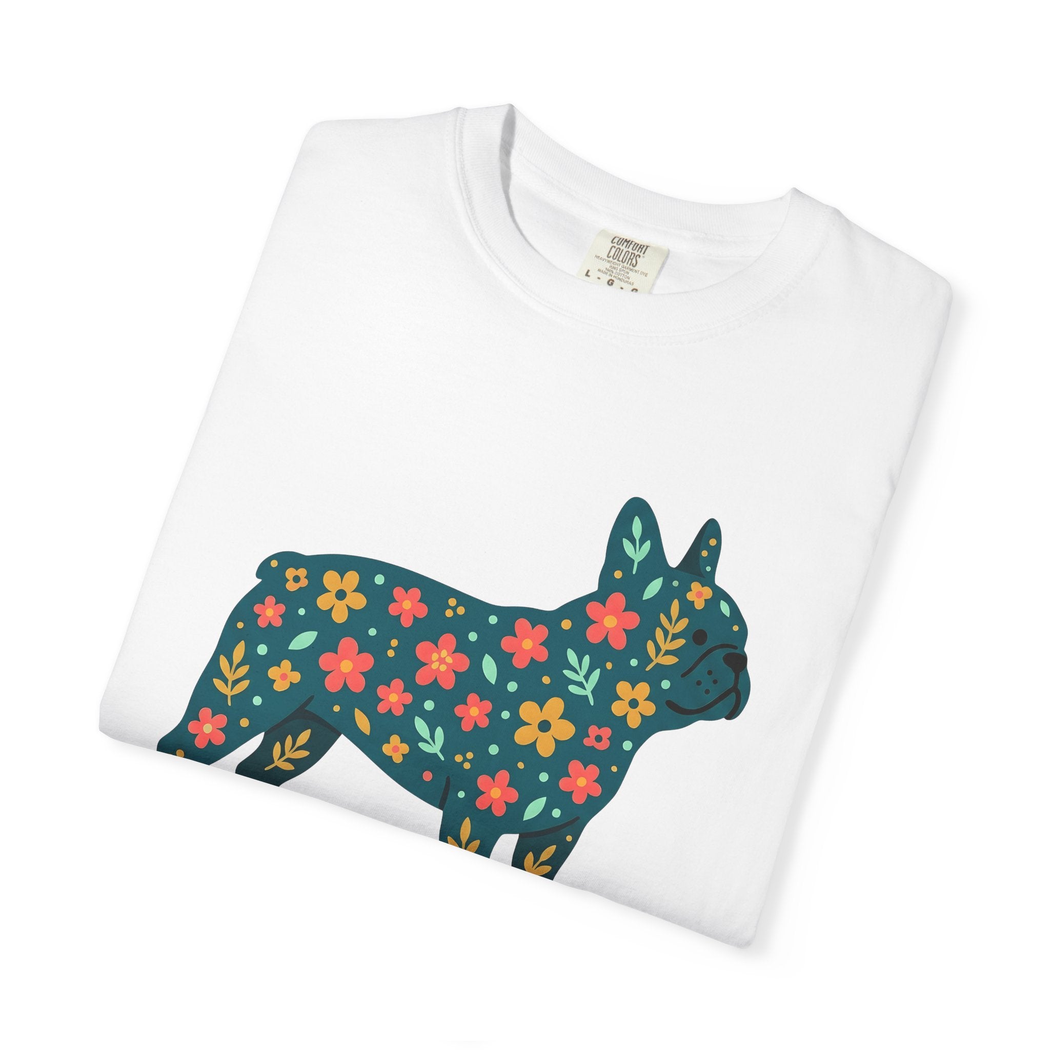 French Bulldog Shirt Dog Companion Gift Women Natural Tee Bulldog T-Shirt Dog Fan Puppy Graphic Tshirt Sleek Petals Tshirt