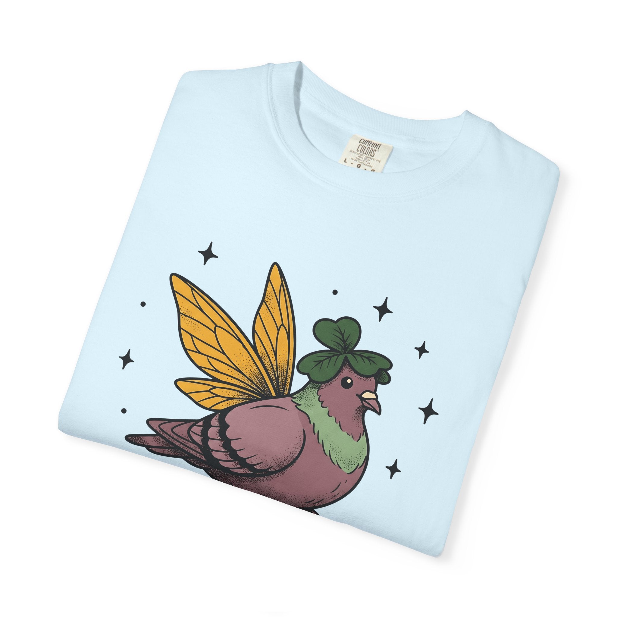 Fairy Bird Shirt Cute Critter Gift Women Cartoon Tee Sprite T-Shirt Adorable Fan Comic Tshirt Creature Graphic Line Art Leaf Hat Tshirt