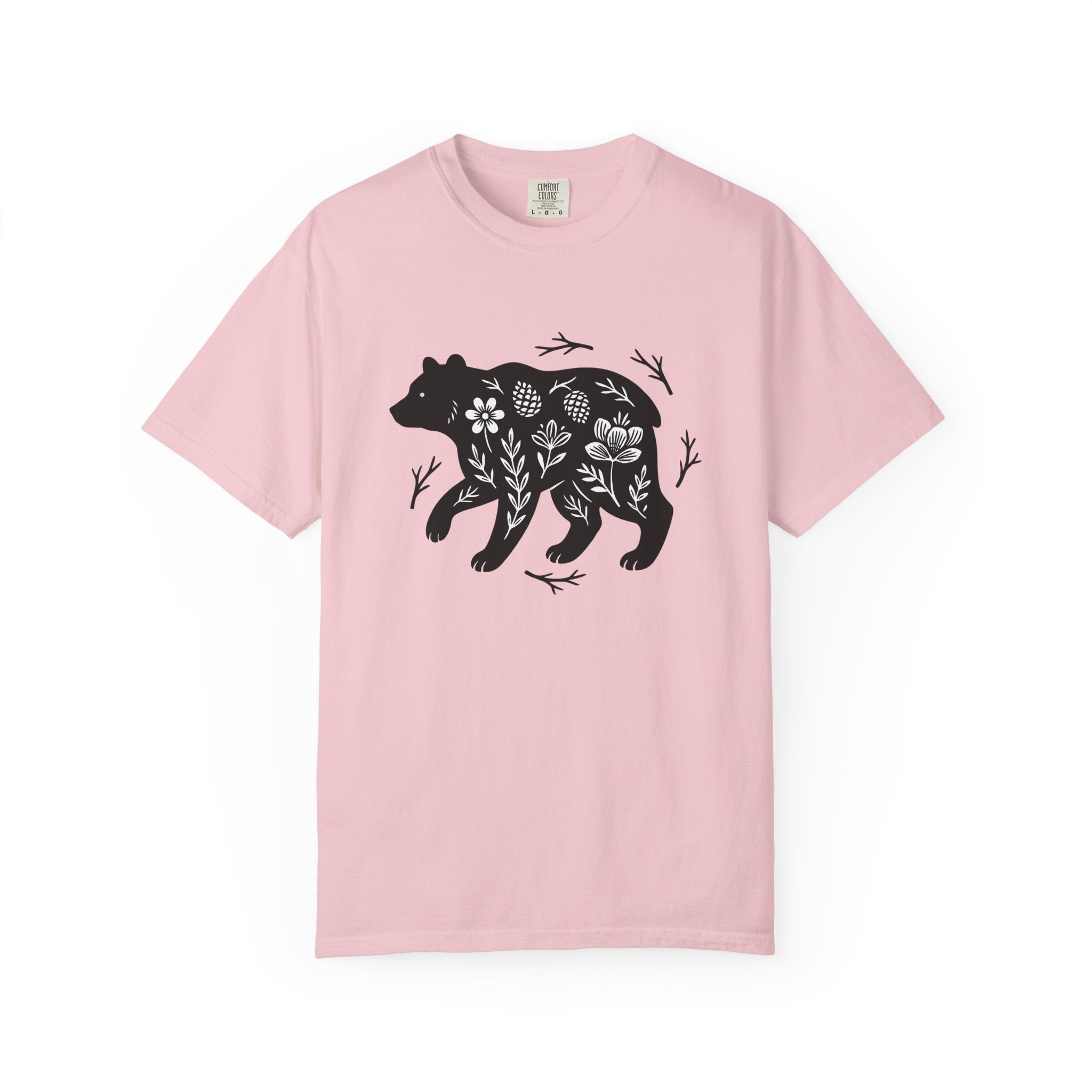 Bear Bloom Shirt Cottagecore Wilderness Gift Women Modern Tee Bear T-Shirt Cottage Decor Fan Abstract Tshirt Wilderness Graphic Doodle