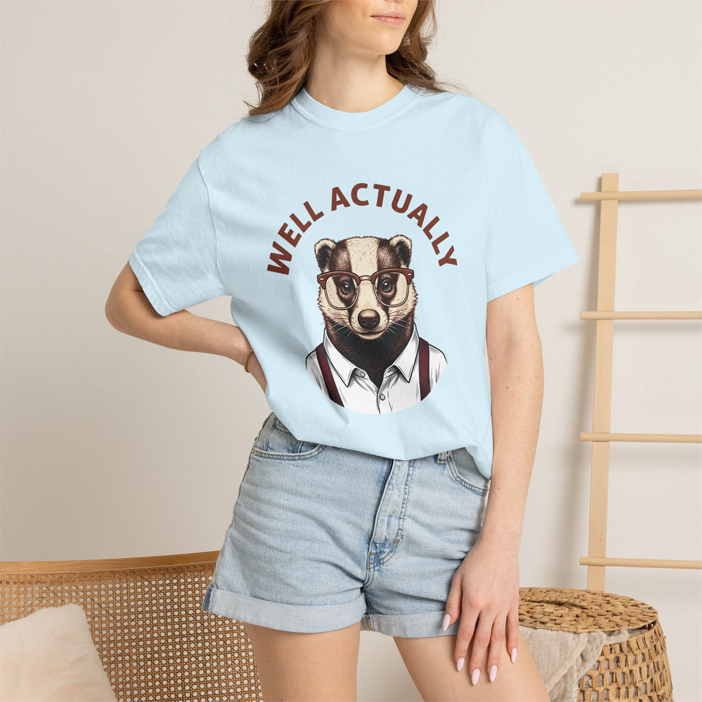 Badger Specs Shirt Funny Fauna Gift Women Classic Tee Badger T-Shirt Humor Fan Vintage Tshirt Wildlife Graphic Line Art Suspenders Tshirt
