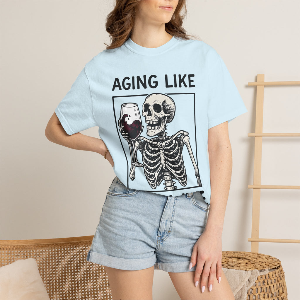 Skeleton Wine Glass Shirt Wine Humor Gift Women Vintage Tee Wine Glass T-Shirt Wine Fan Retro Tshirt Funny Graphic Hand Drawn Wine Tshirt