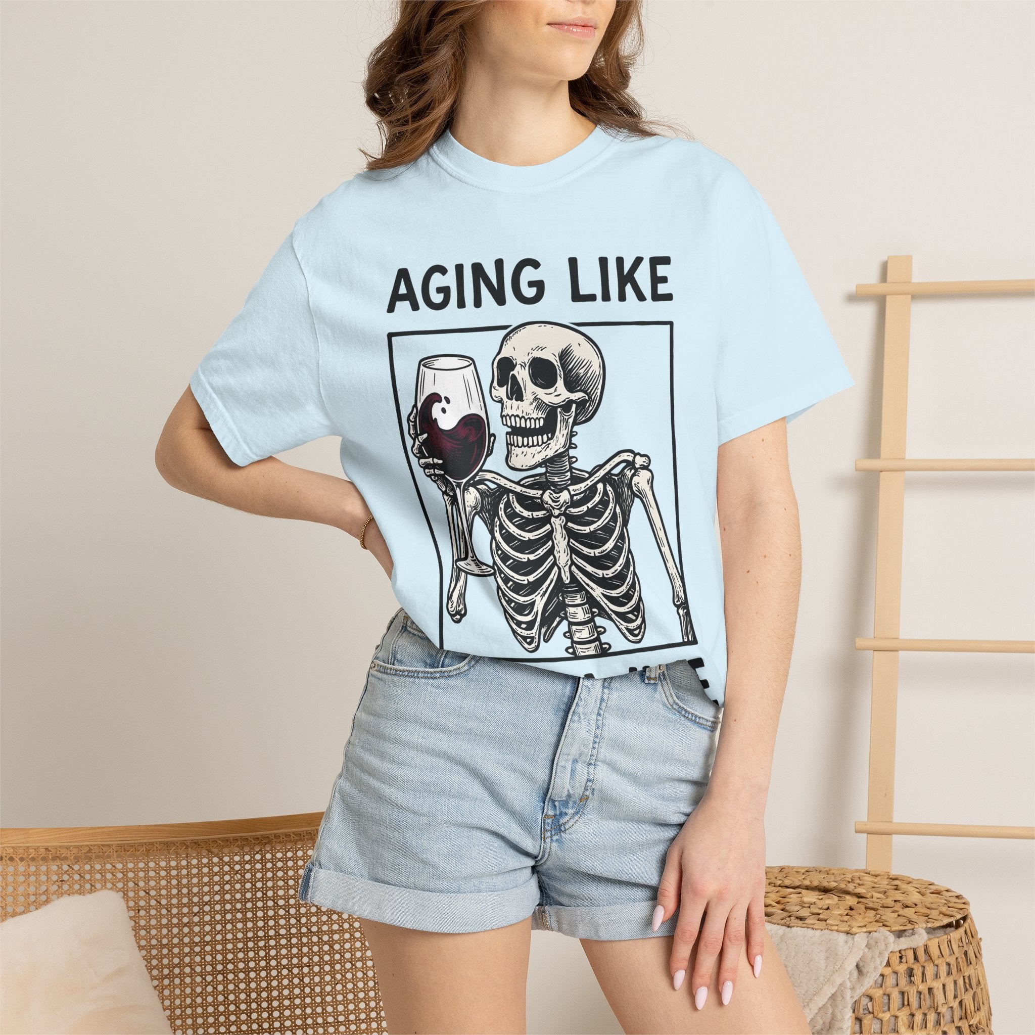 Skeleton Wine Glass Shirt Wine Humor Gift Women Vintage Tee Wine Glass T-Shirt Wine Fan Retro Tshirt Funny Graphic Hand Drawn Wine Tshirt