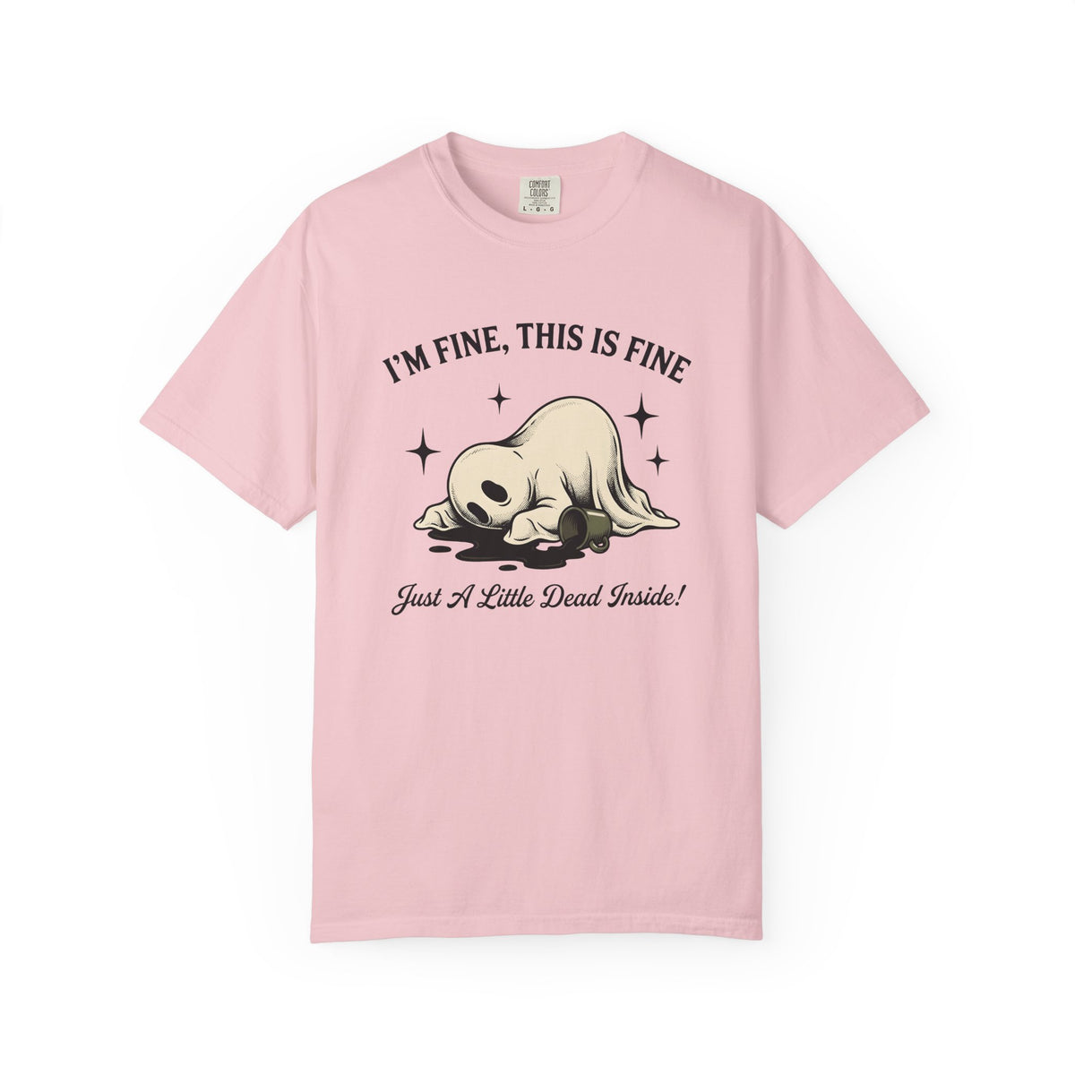 Haunted Coffee Hand-Drawn T-Shirt – Funny Halloween Caffeine Humor, Unisex Graphic Tee
