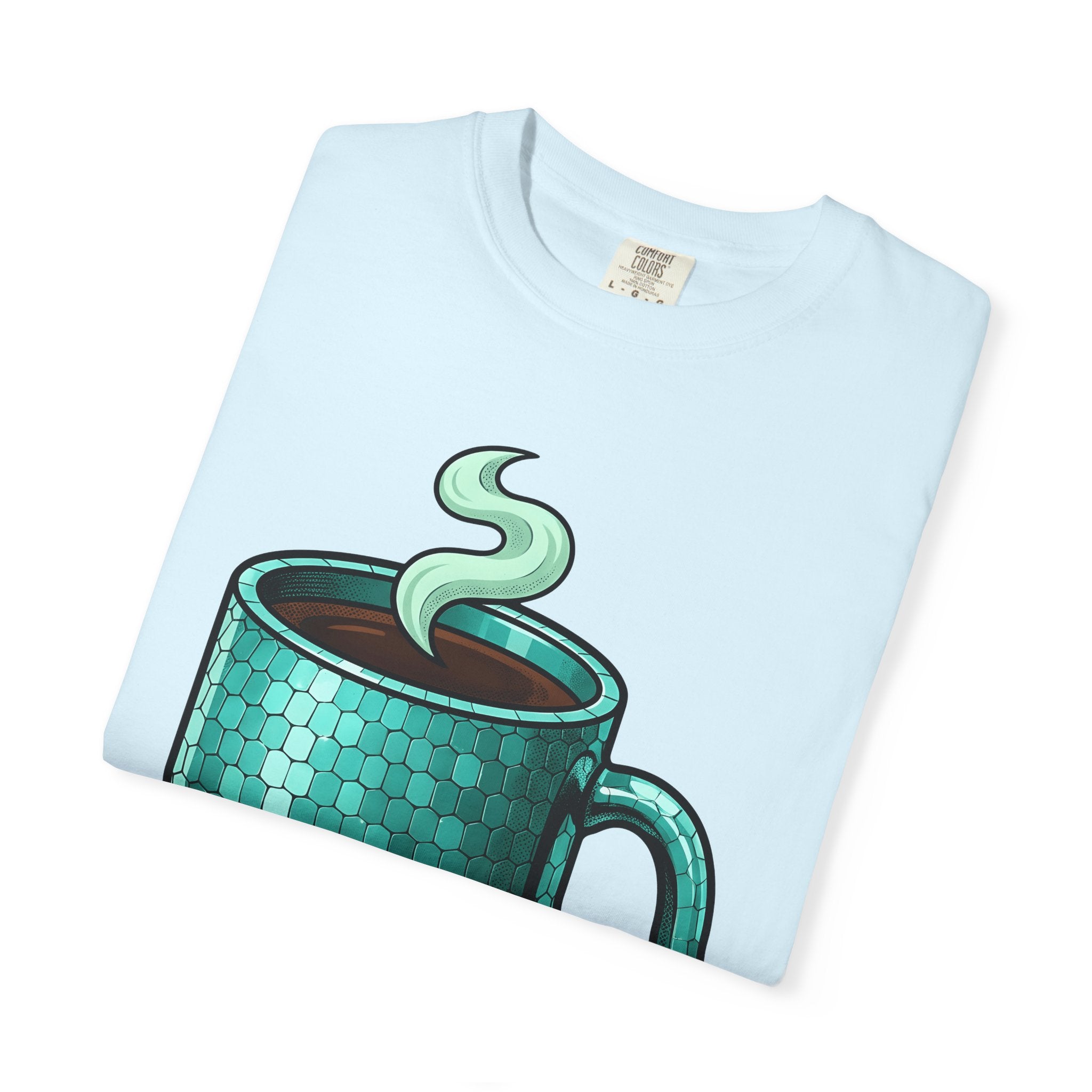 Coffee Mug Shirt Coffee Work Gift Women Cartoon Tee Mug T-Shirt Coffee Fan Cartoony Tshirt Office Graphic Retro Honeycomb Tshirt