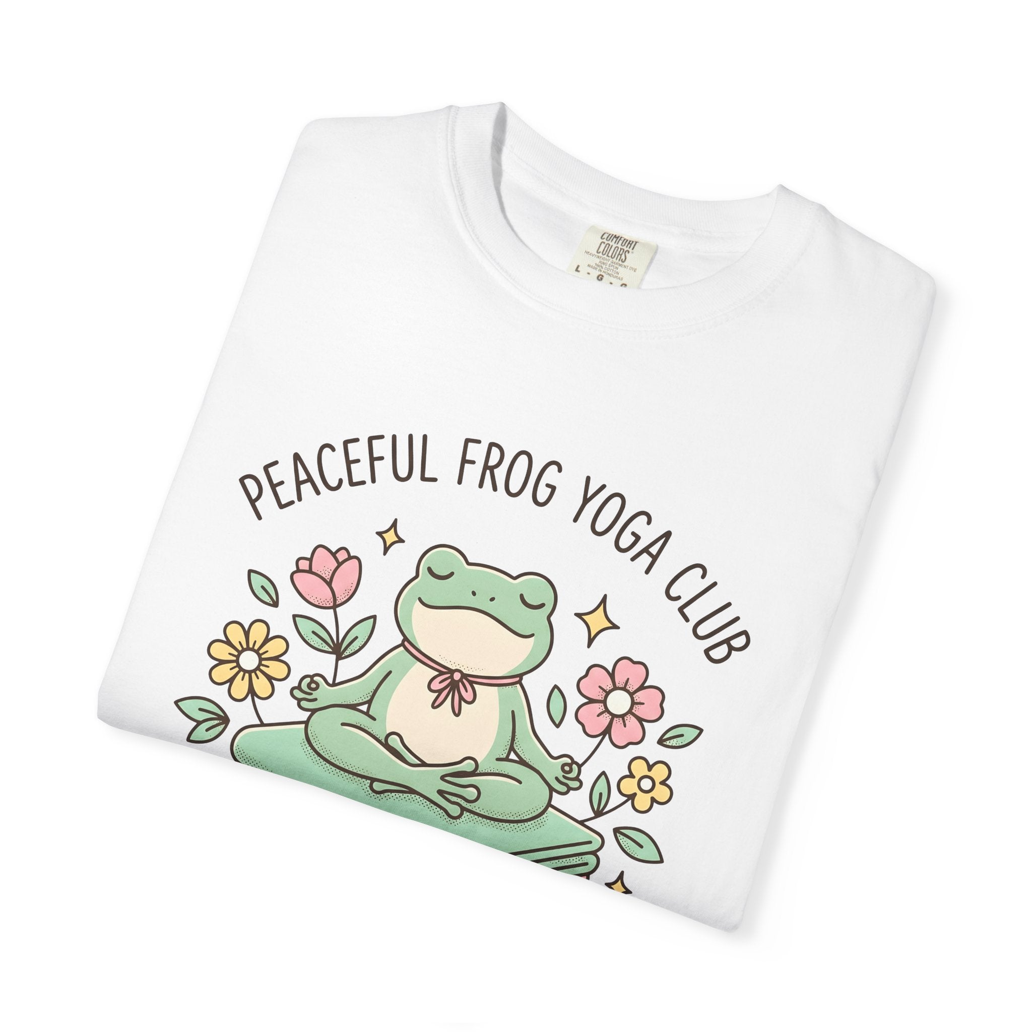 Frog Pose Shirt Yoga Wildlife Gift Women Cartoon Tee Asana T-Shirt Yoga Enthusiast Comic Tshirt Animal Graphic Muted Floral Tshirt