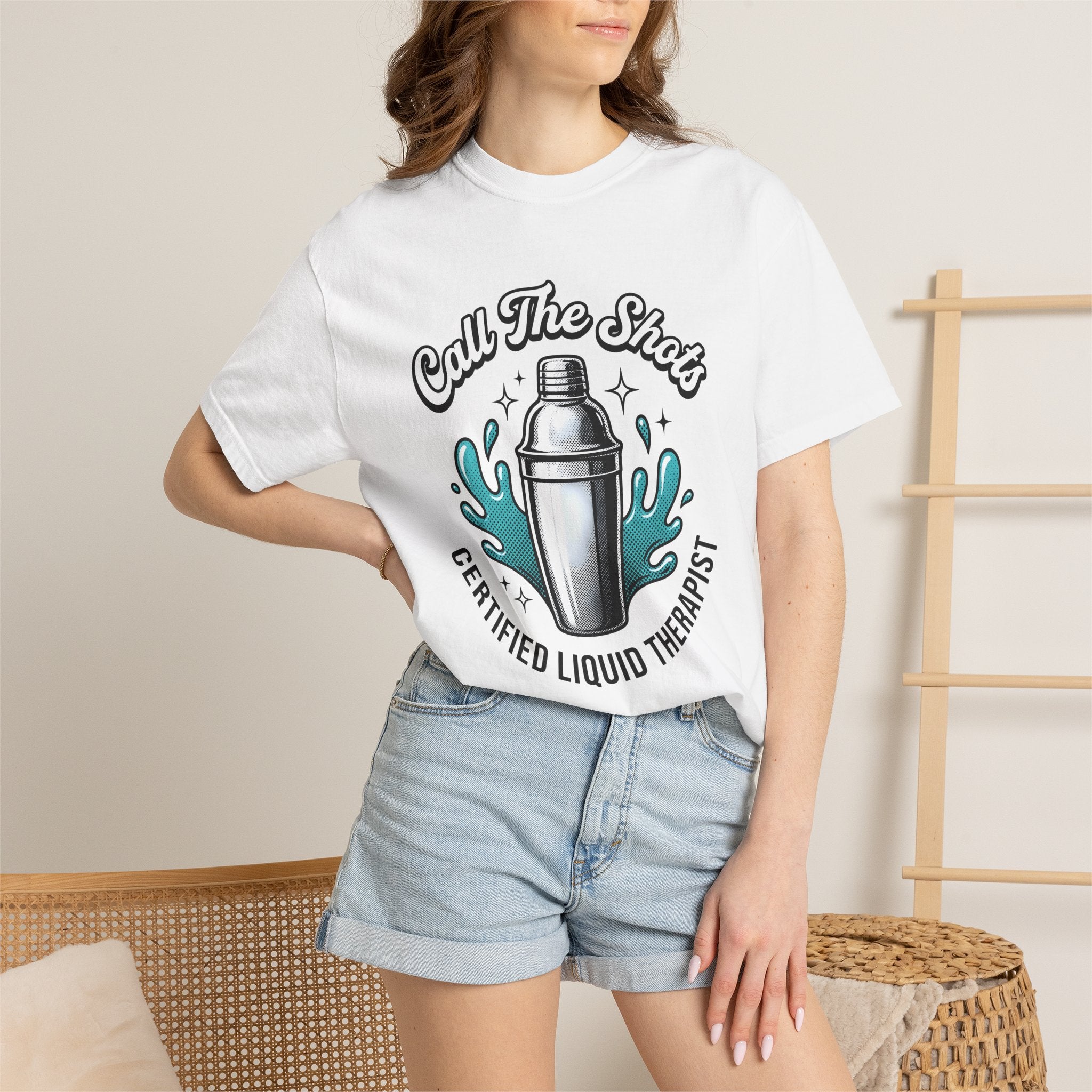 Drink Shaker Shirt Funny Mixology Gift Women Graphic Tee Cocktail Shaker T-Shirt Humor Fan Typography Tshirt Bartending Graphic Design