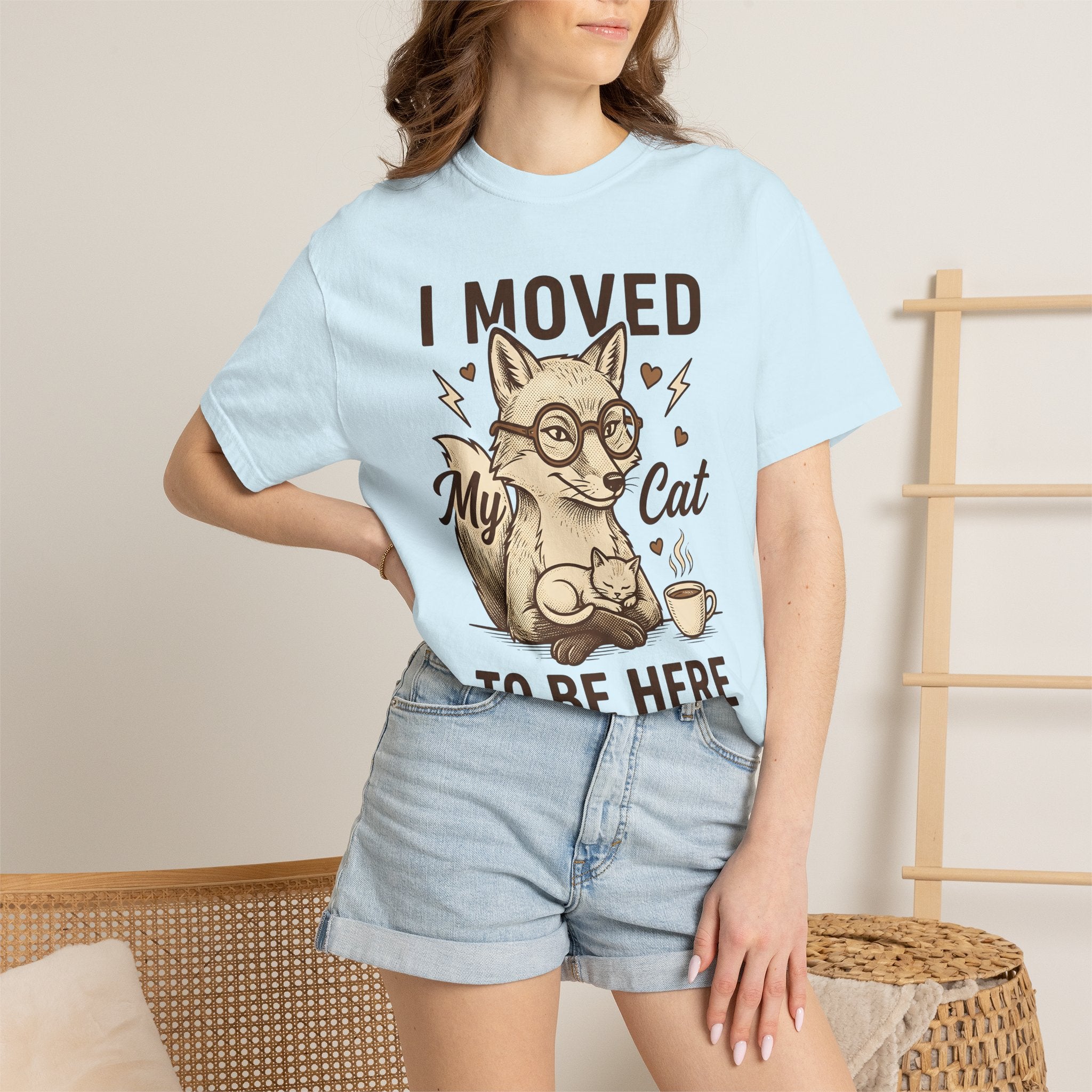 Red Fox Cat Shirt Animal Drink Gift Women Cartoon Tee Fox T-Shirt Pet Fan Toon Tshirt Beverage Graphic Rustic Tea Cup Tshirt