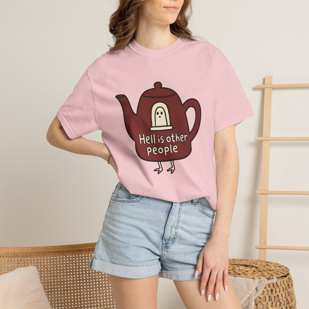 Tea Kettle Icon Shirt Boho Chic Gag Gift Women Line Art Tee Kettle T-Shirt Bohemian Fan Minimalist Tshirt Joke Graphic Basic Apparition