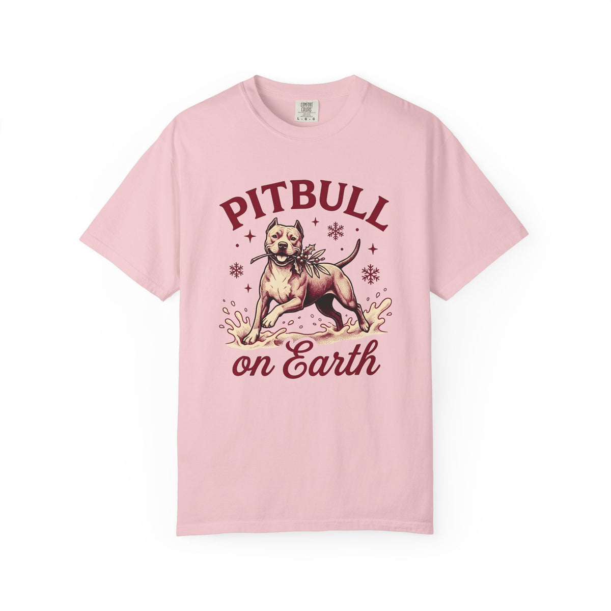 Pitbull Snowflake Vintage T-Shirt – Christmas Dog Lover Design, Unisex Graphic Tee